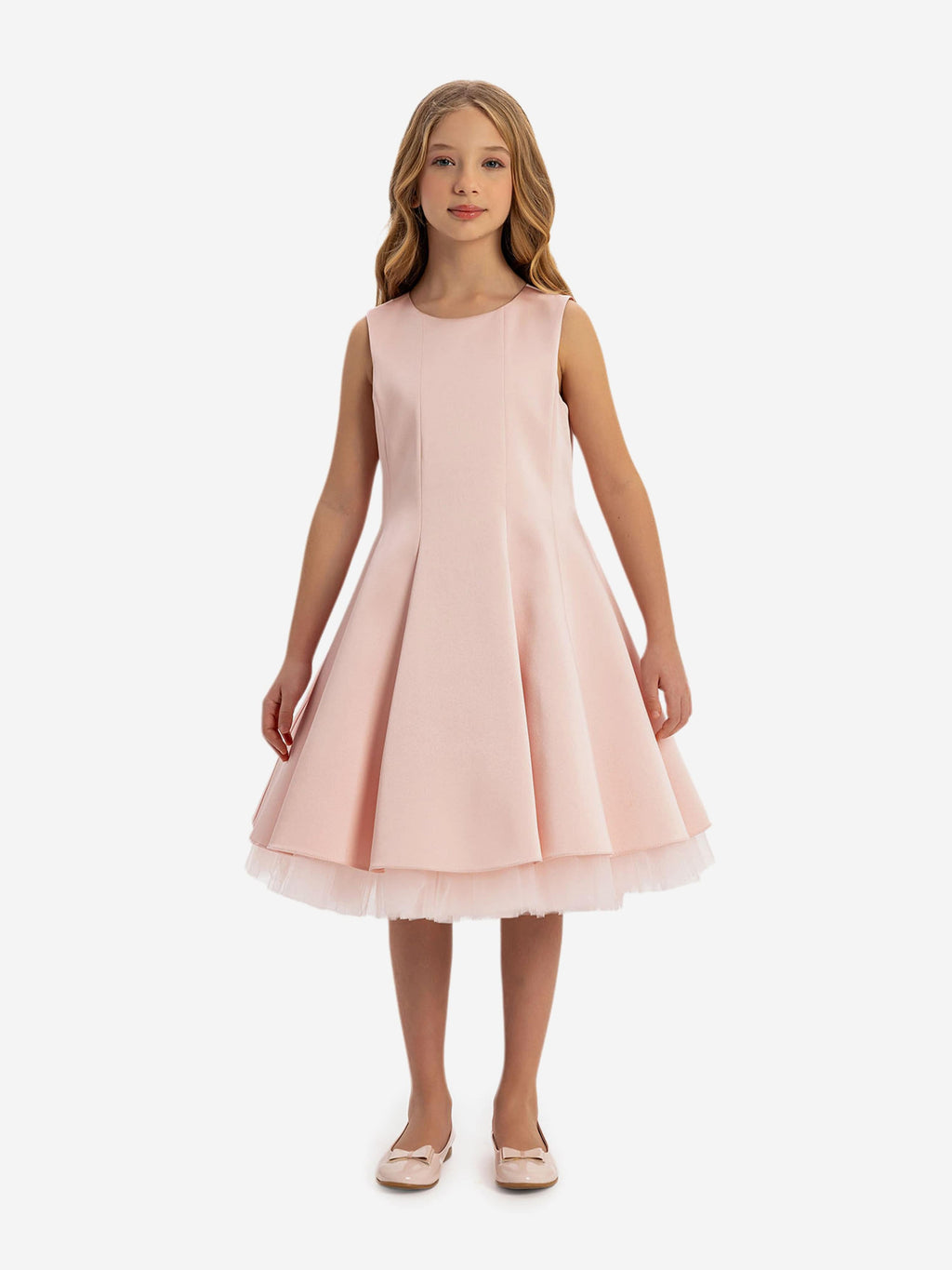 DRESS & Fleur Girls Dress with Removable Cape in Pink