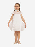 DRESS & Fleur Girls Dress with Flower Choker in White