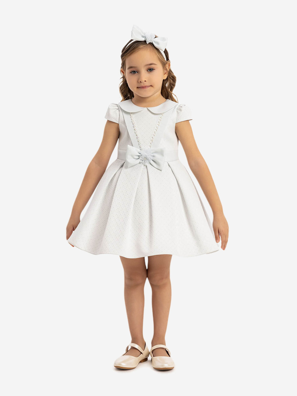 DRESS & Fleur Baby Girls Dress with Headband in Blue