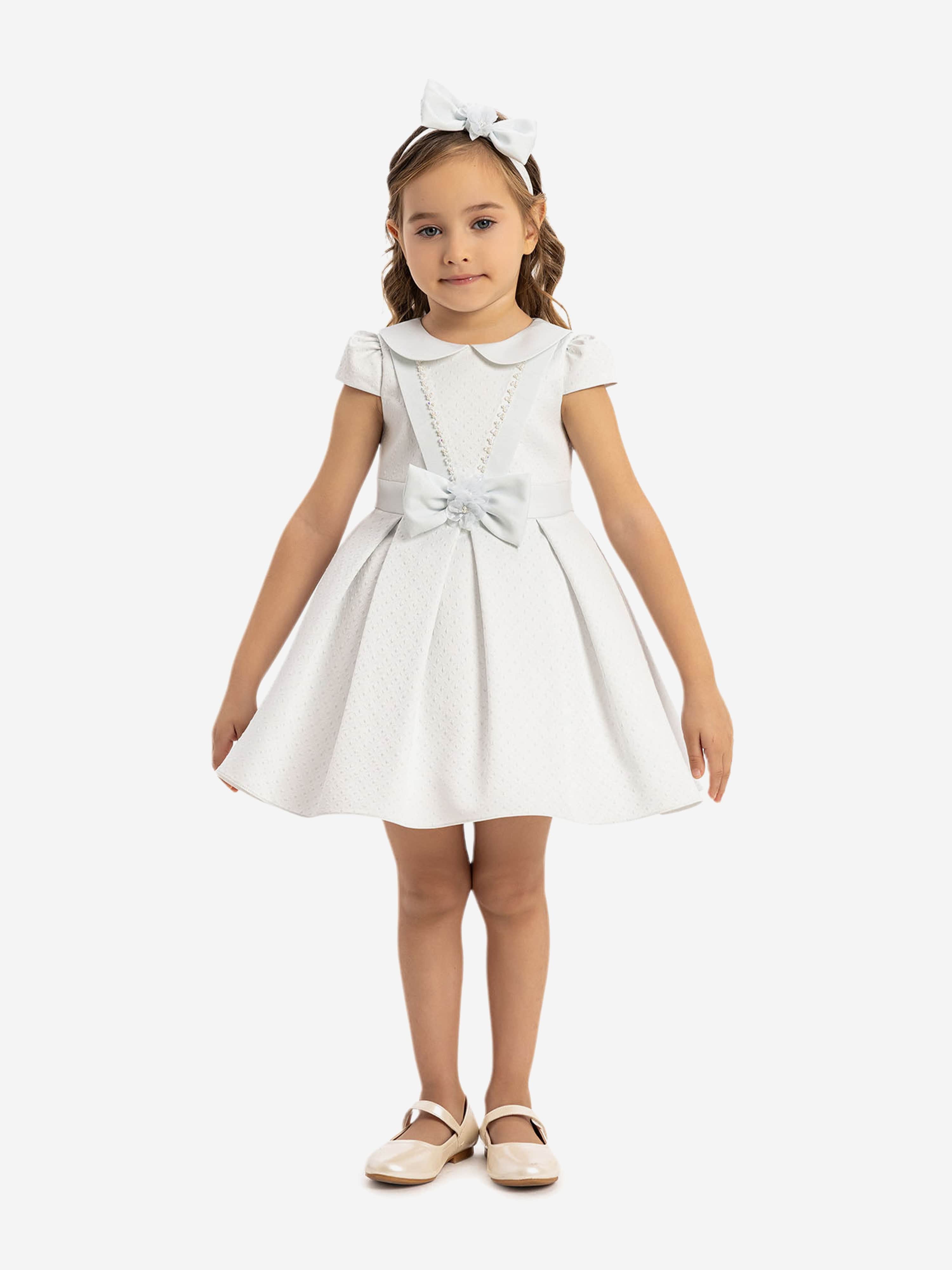 DRESS & Fleur Baby Girls Dress with Headband in Blue