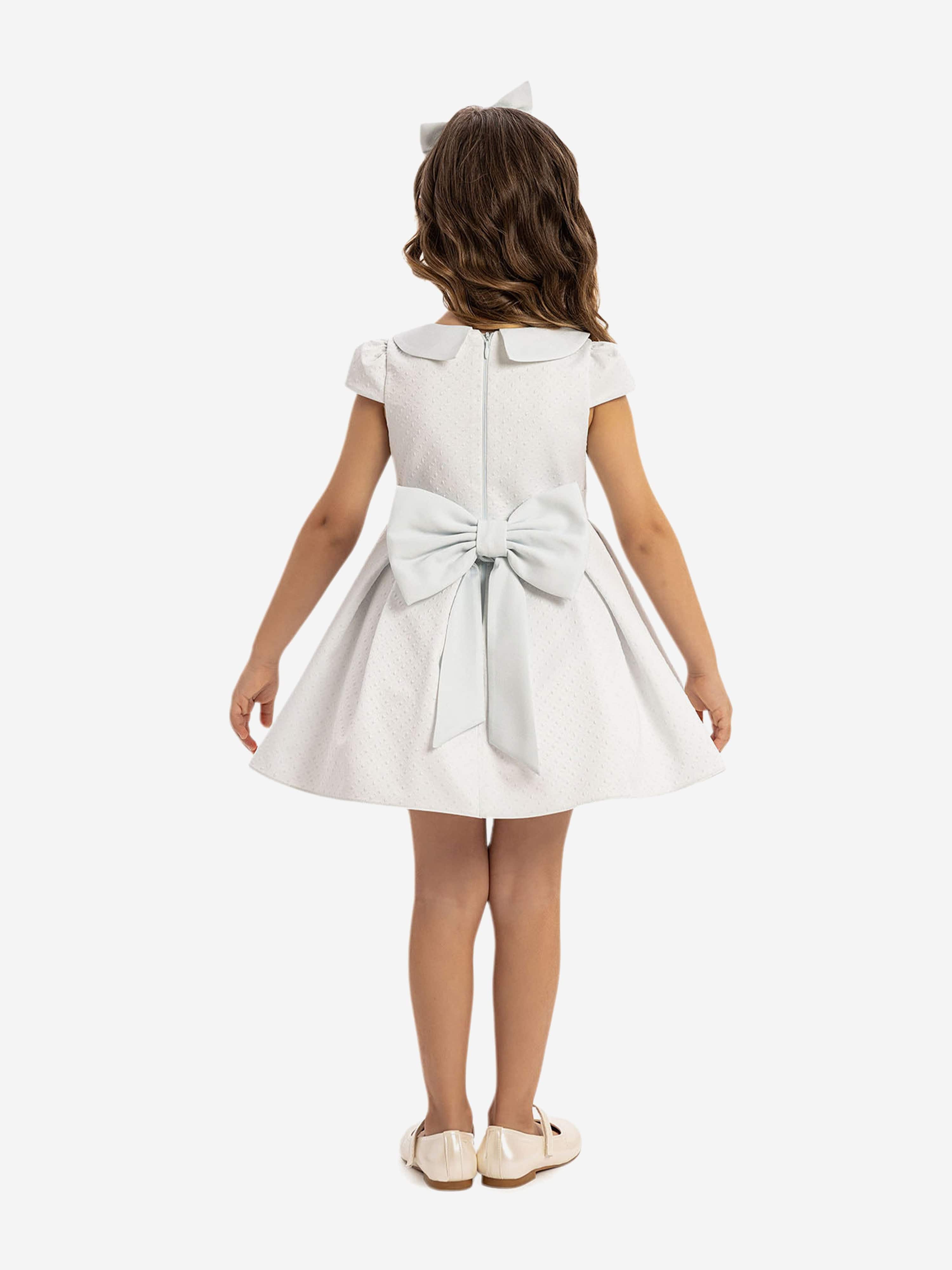 DRESS & Fleur Baby Girls Dress with Headband in Blue