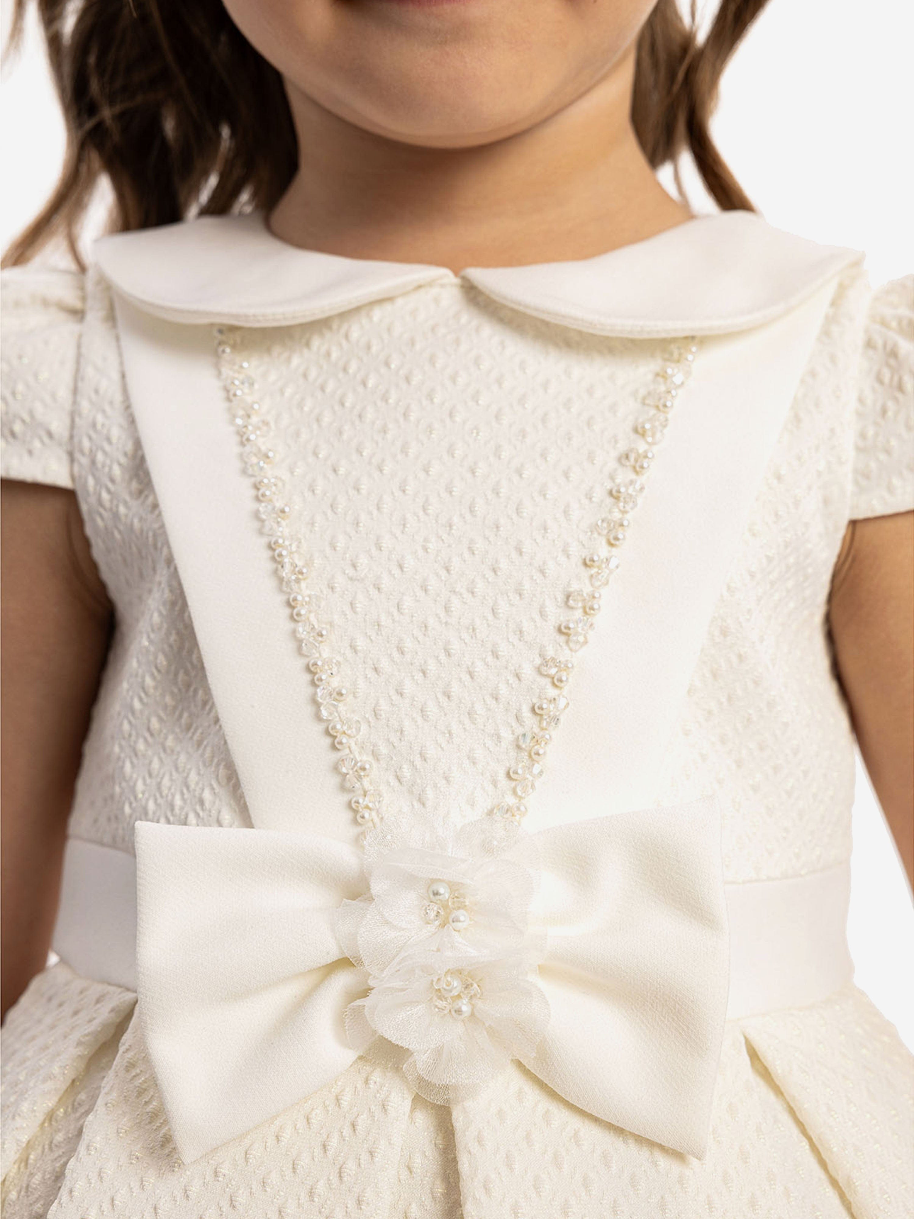 DRESS & Fleur Baby Girls Dress with Headband in White