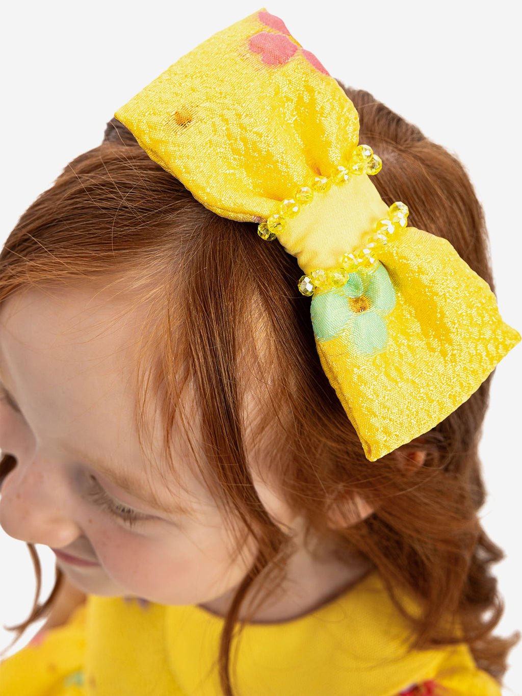 DRESS & Fleur Baby Girls Floral Dress with Headband in Yellow
