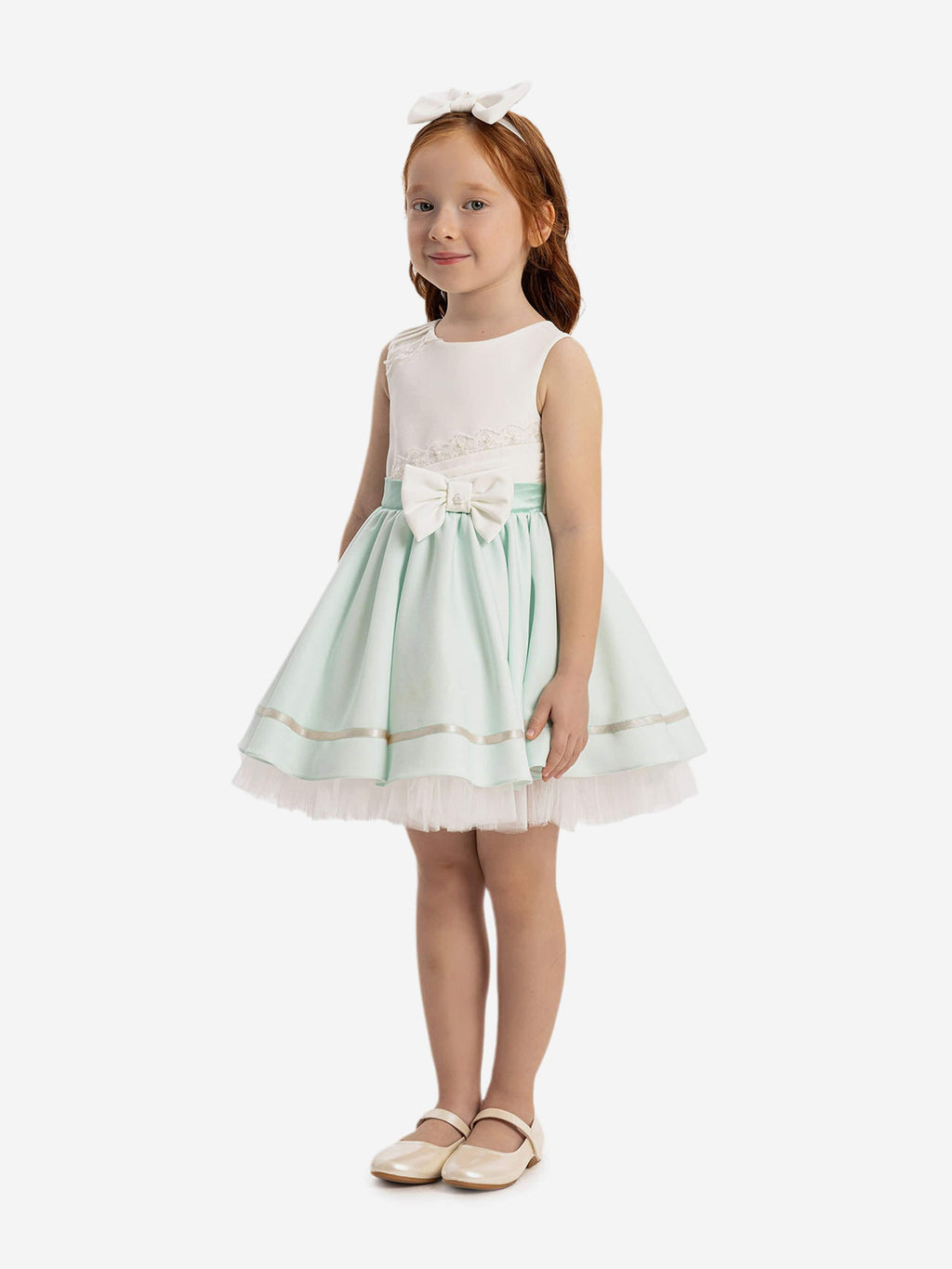 DRESS & Fleur Baby Girls Dress with Headband in Green