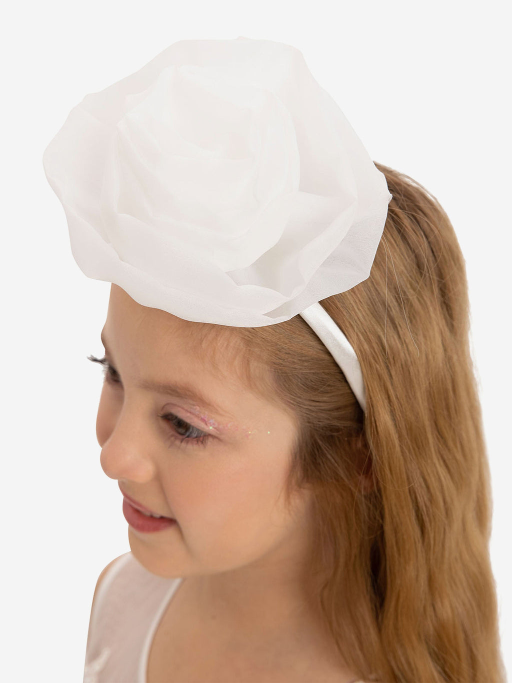 DRESS & Fleur Girls Dress with Headband in White