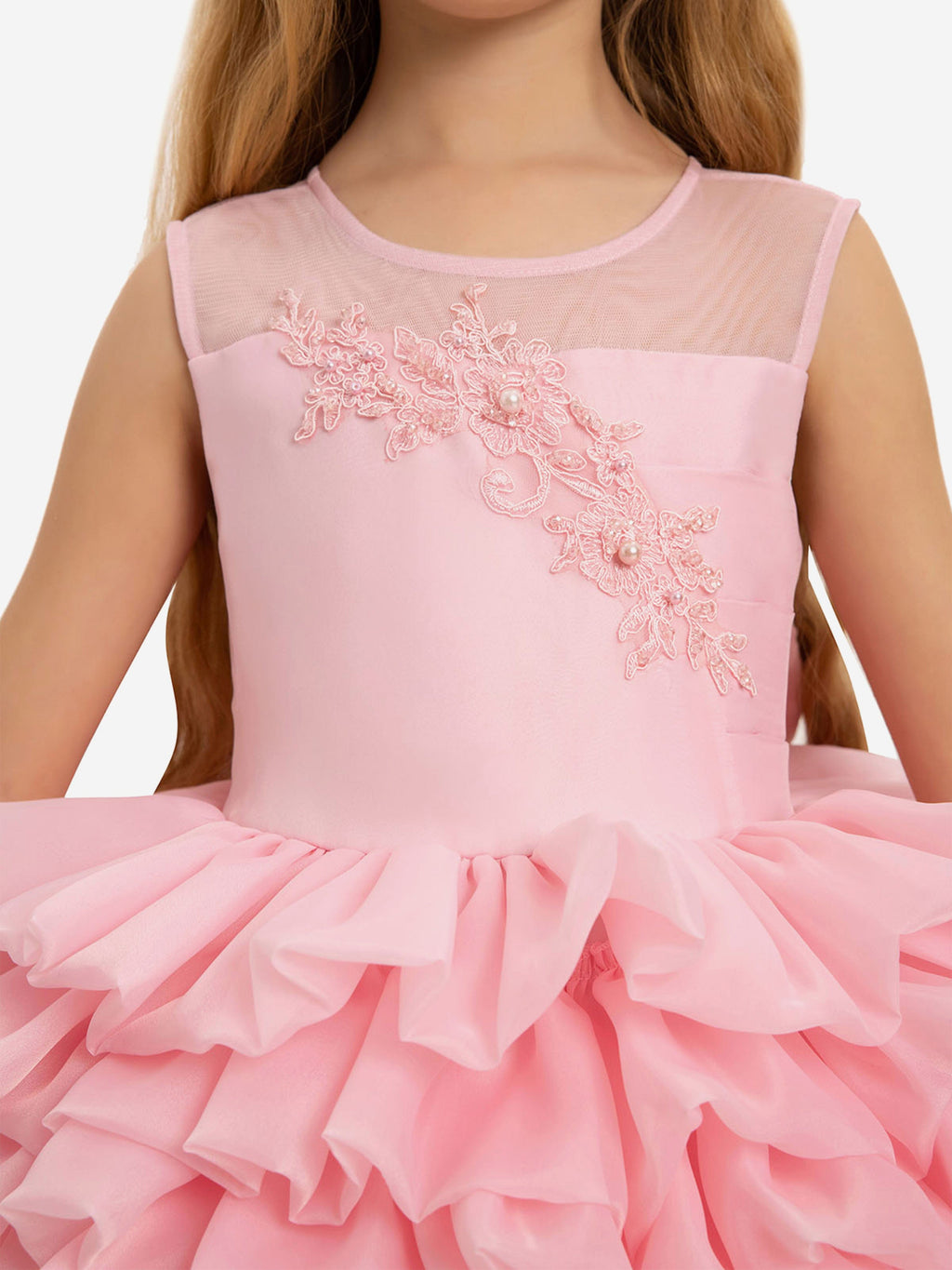 DRESS & Fleur Girls Dress with Headband in Pink