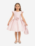 DRESS & Fleur Girls Dress with Matching Floral Bag in Pink