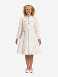 DRESS & Fleur Girls Lace Dress with Bolero in White