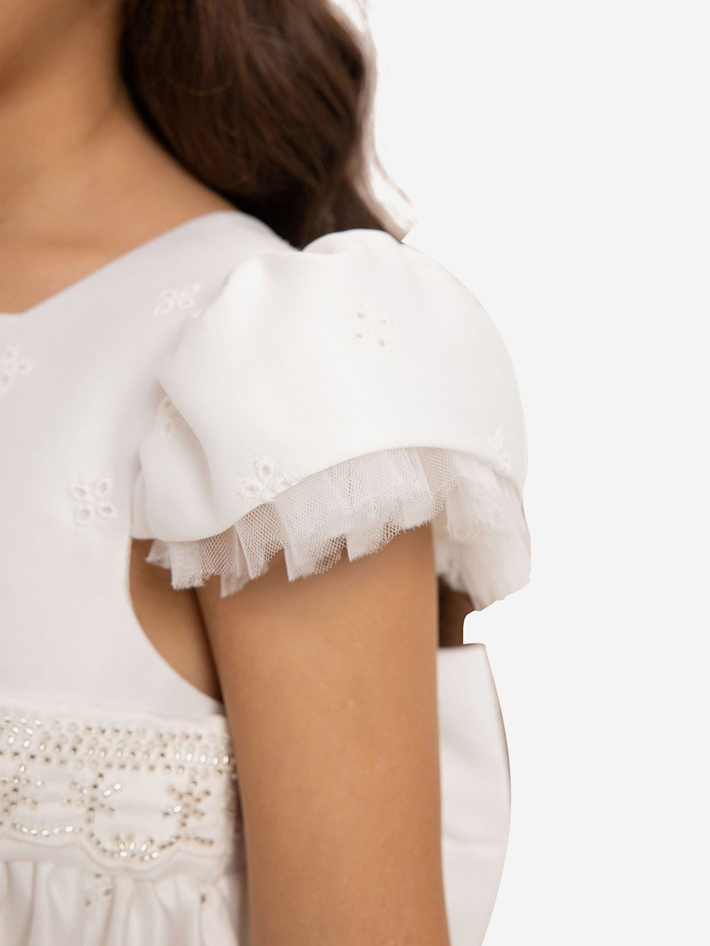 DRESS & Fleur Girls Dress with Matching Bag in White