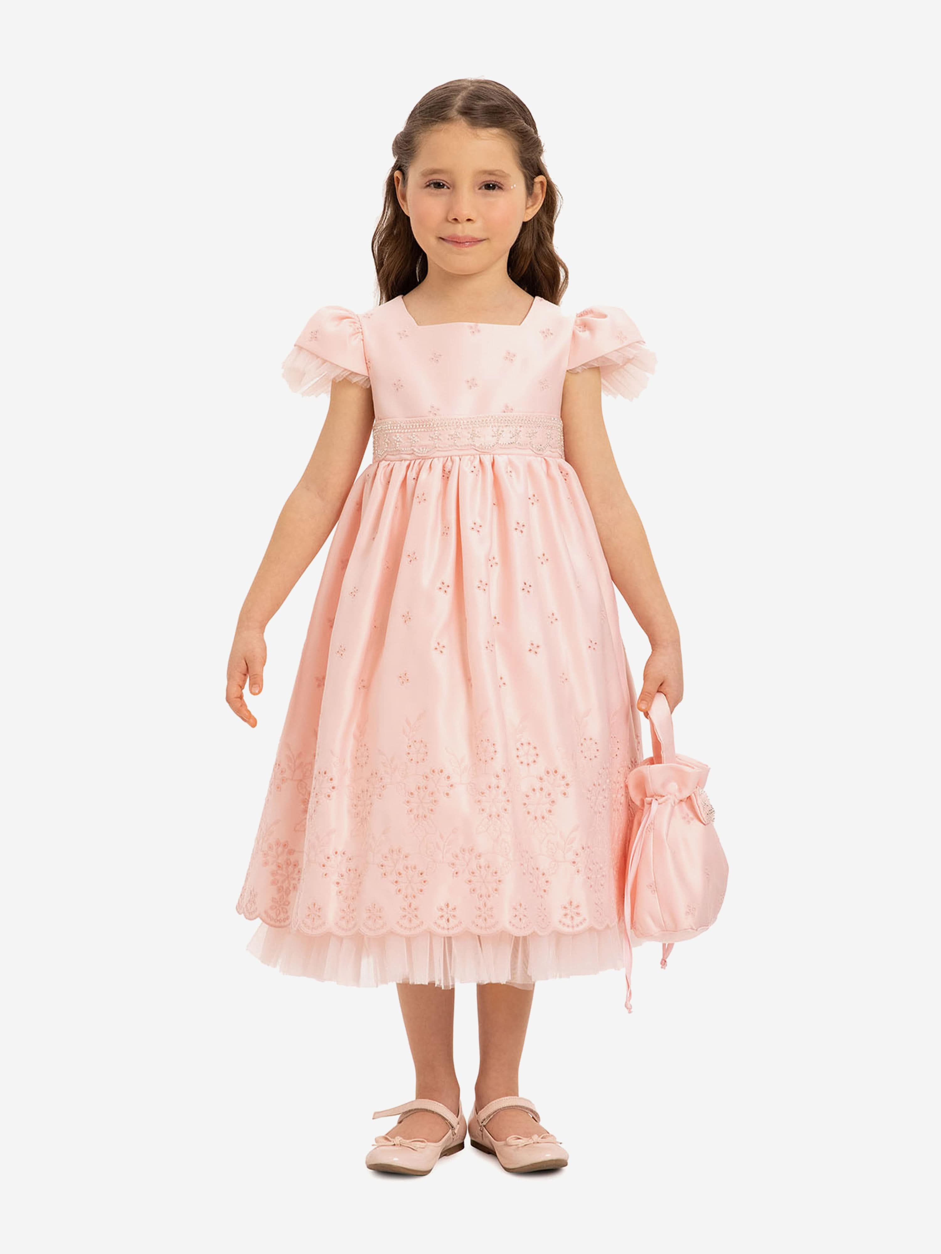 DRESS & Fleur Girls Dress with Matching Bag in Pink