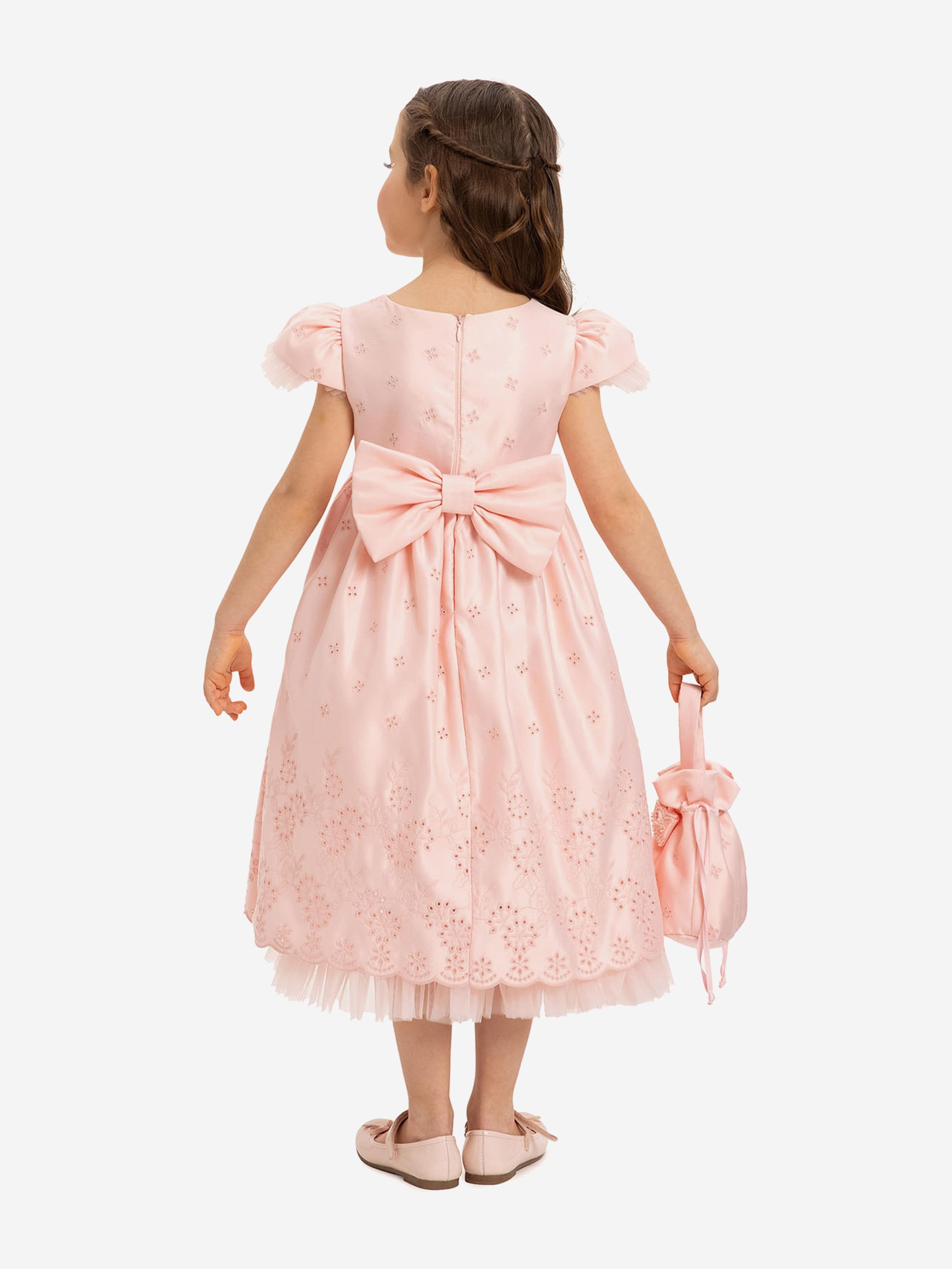 DRESS & Fleur Girls Dress with Matching Bag in Pink