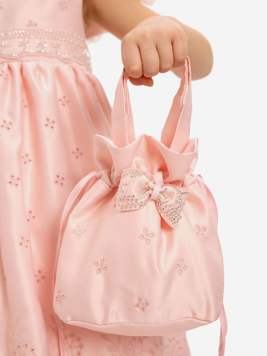 DRESS & Fleur Girls Dress with Matching Bag in Pink
