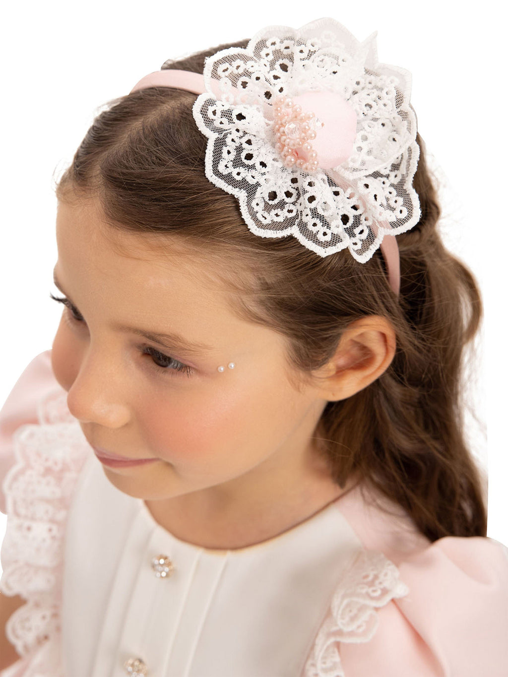 DRESS & Fleur Baby Girls Dress Set with Teddy Bear in Pink