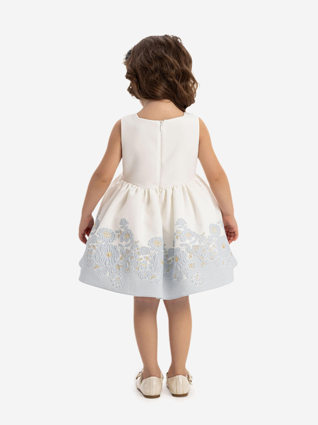 DRESS & Fleur Baby Girls Dress with Bolero and Headband in Blue