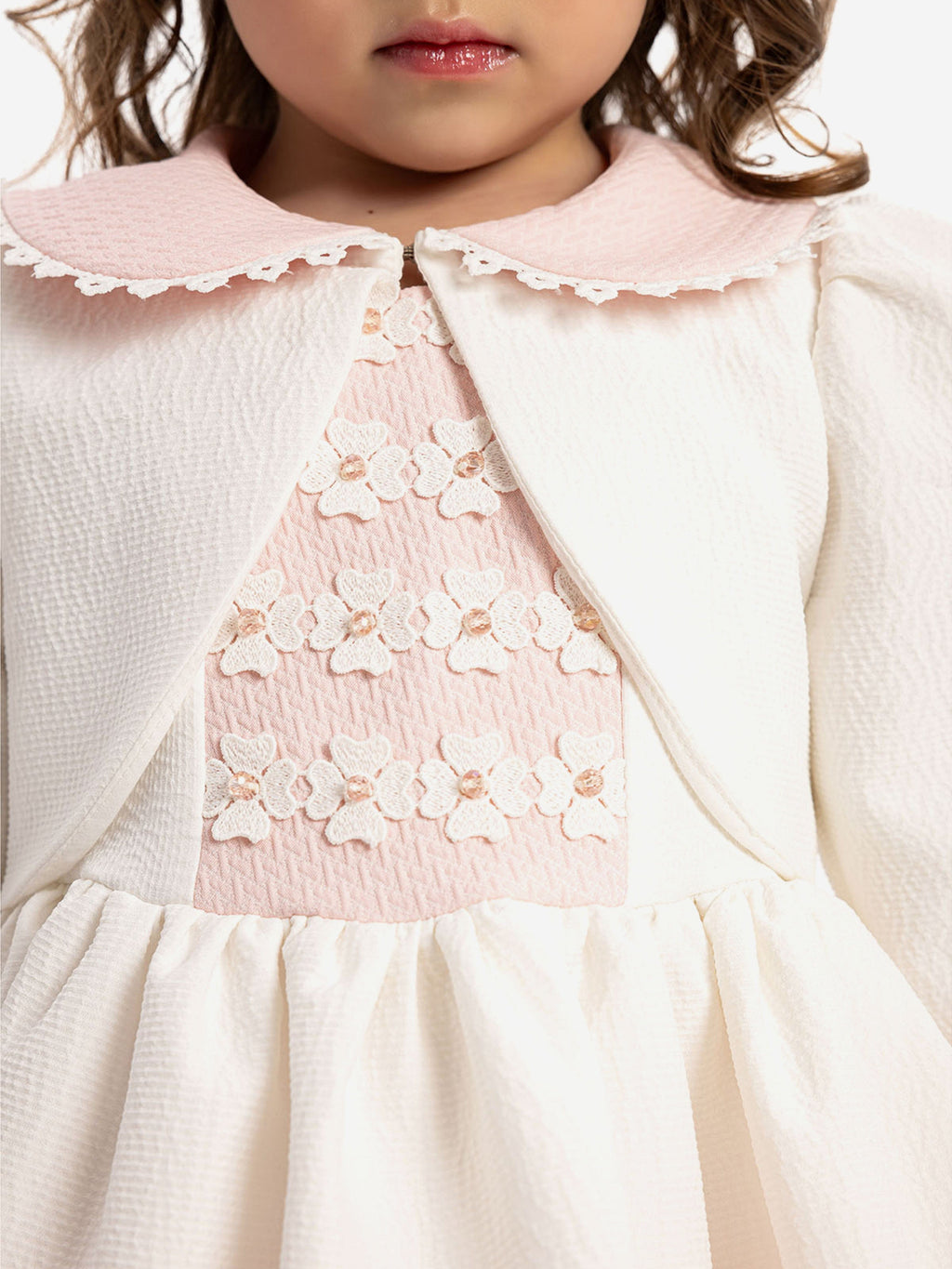 DRESS & Fleur Baby Girls Dress with Bolero and Headband in Pink