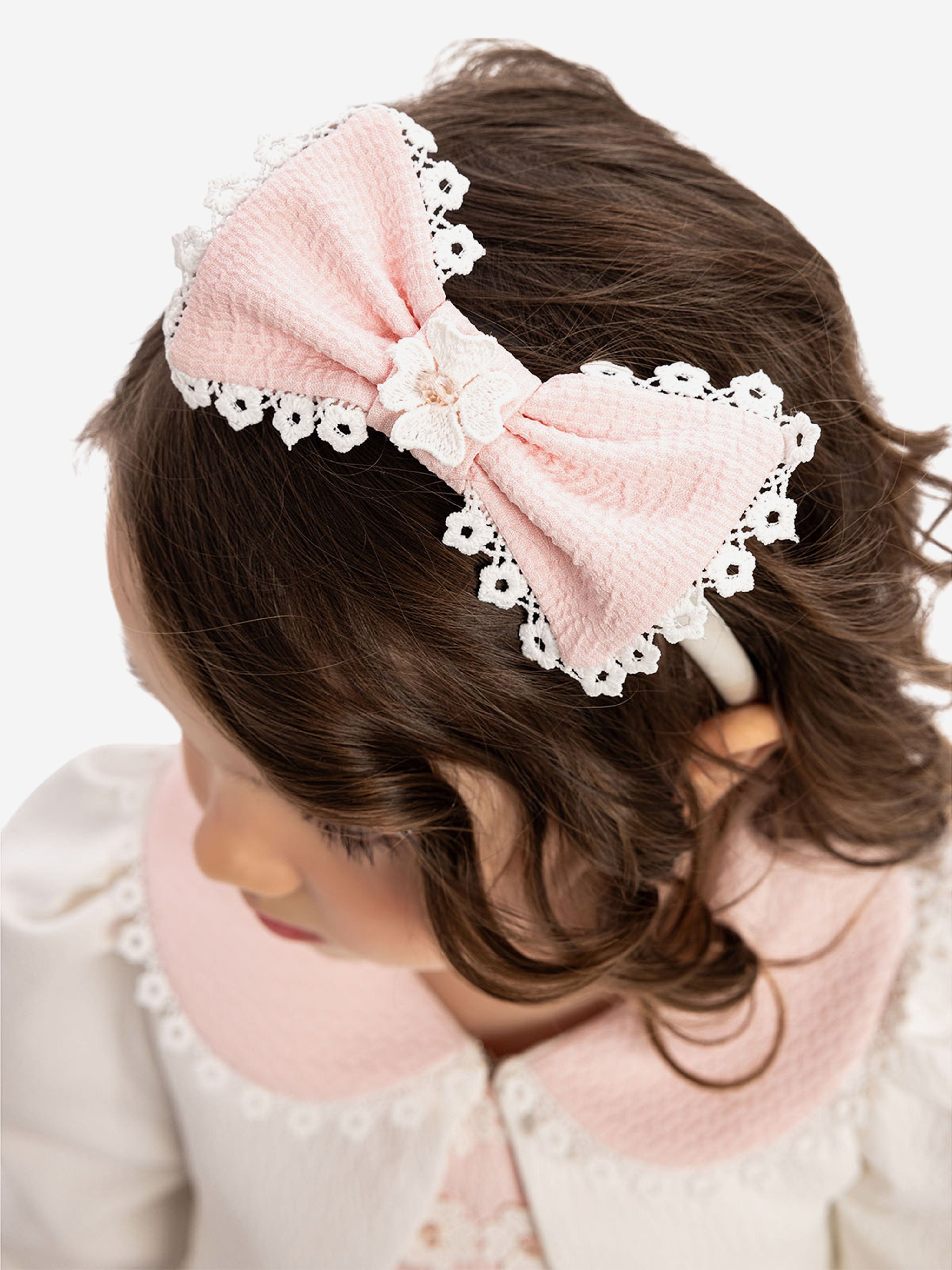 DRESS & Fleur Baby Girls Dress with Bolero and Headband in Pink