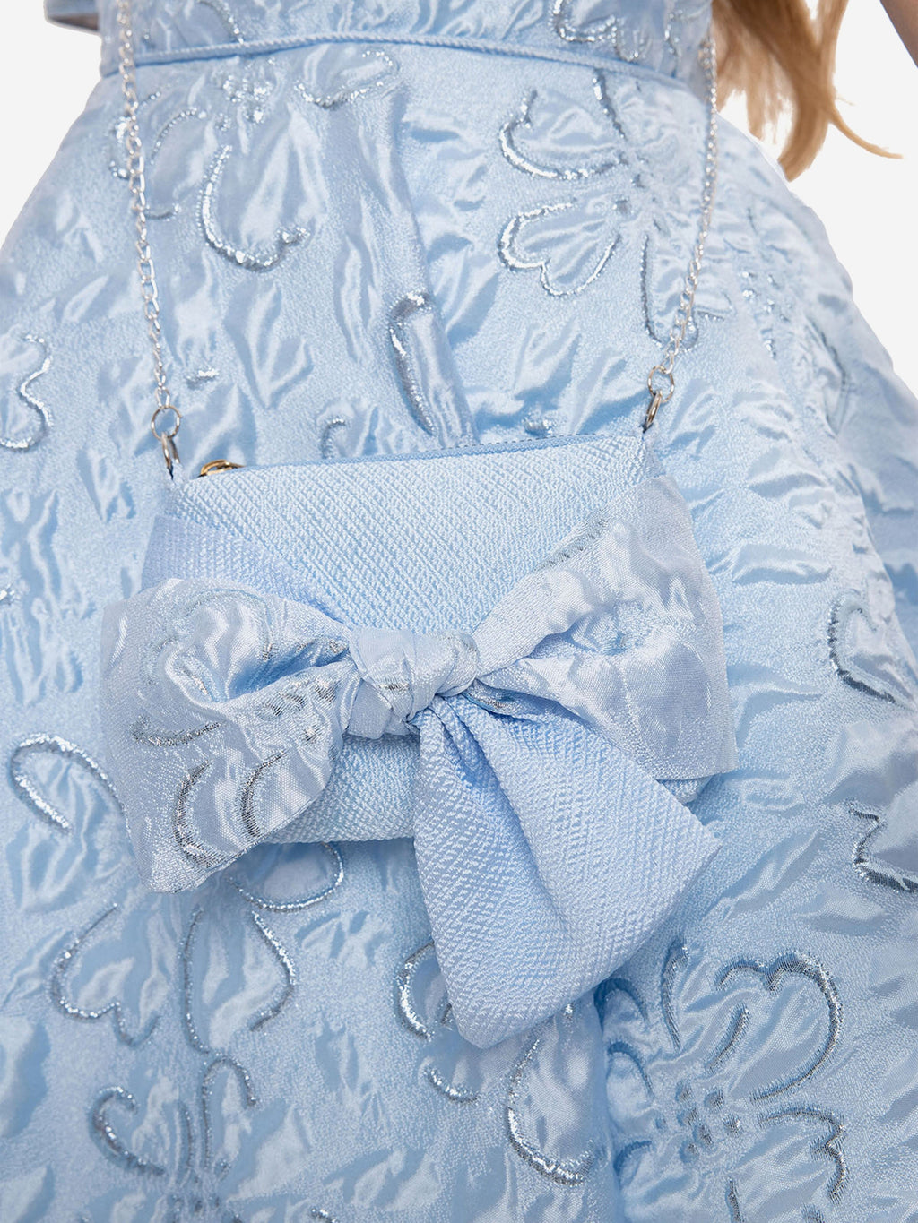 DRESS & Fleur Girls Elegant Dress with Matching Bag in Blue