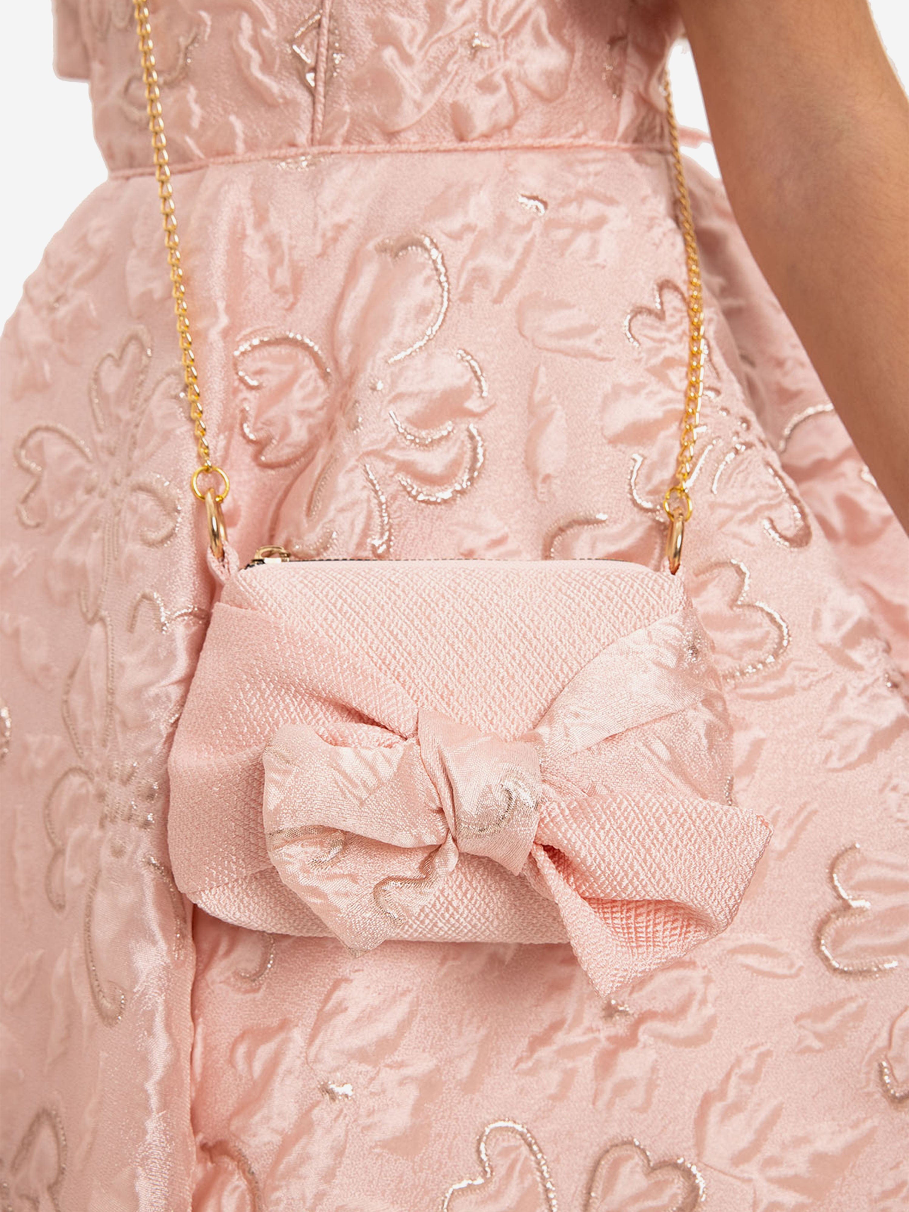 DRESS & Fleur Girls Elegant Dress with Matching Bag in Pink