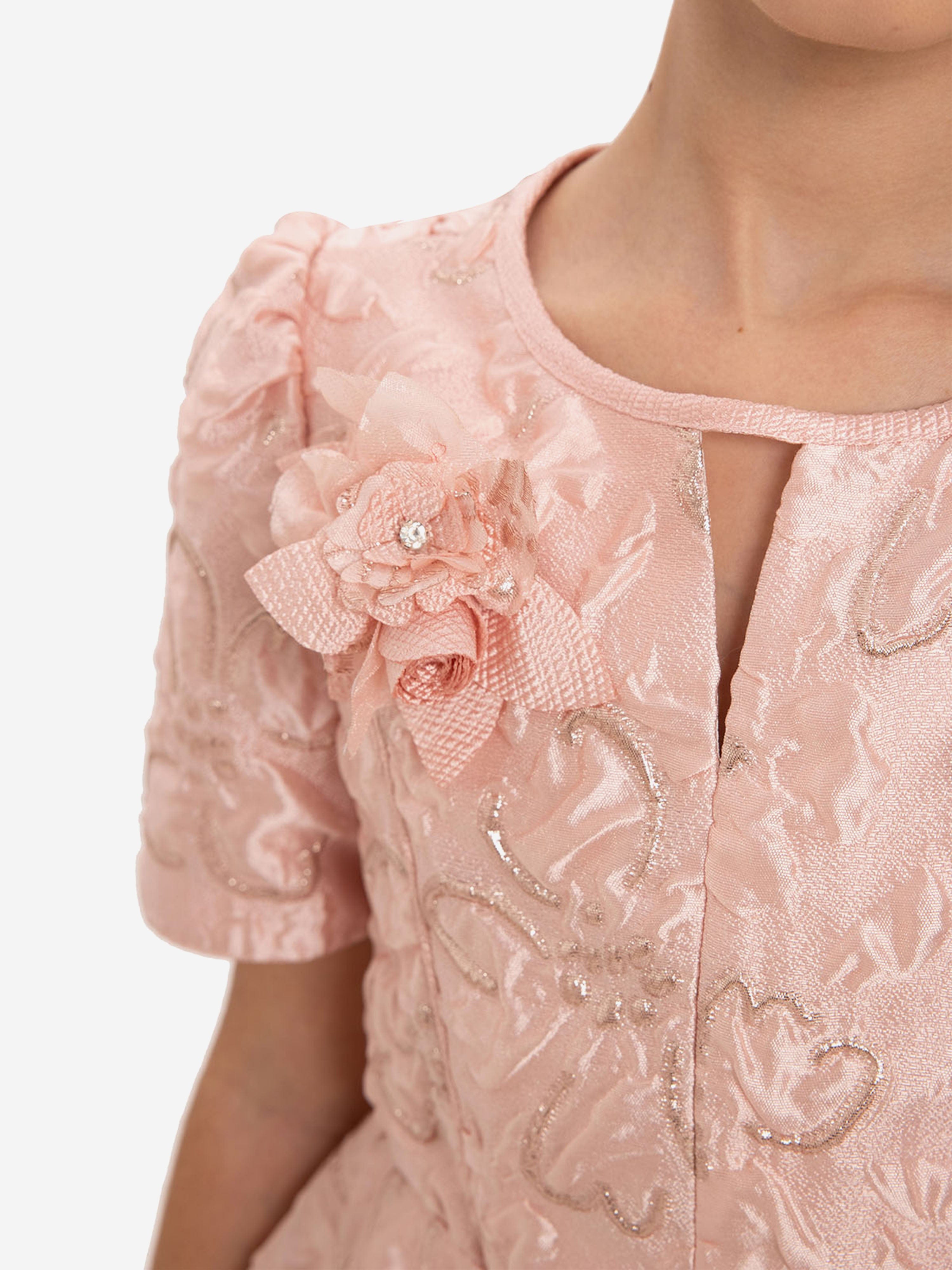 DRESS & Fleur Girls Elegant Dress with Matching Bag in Pink