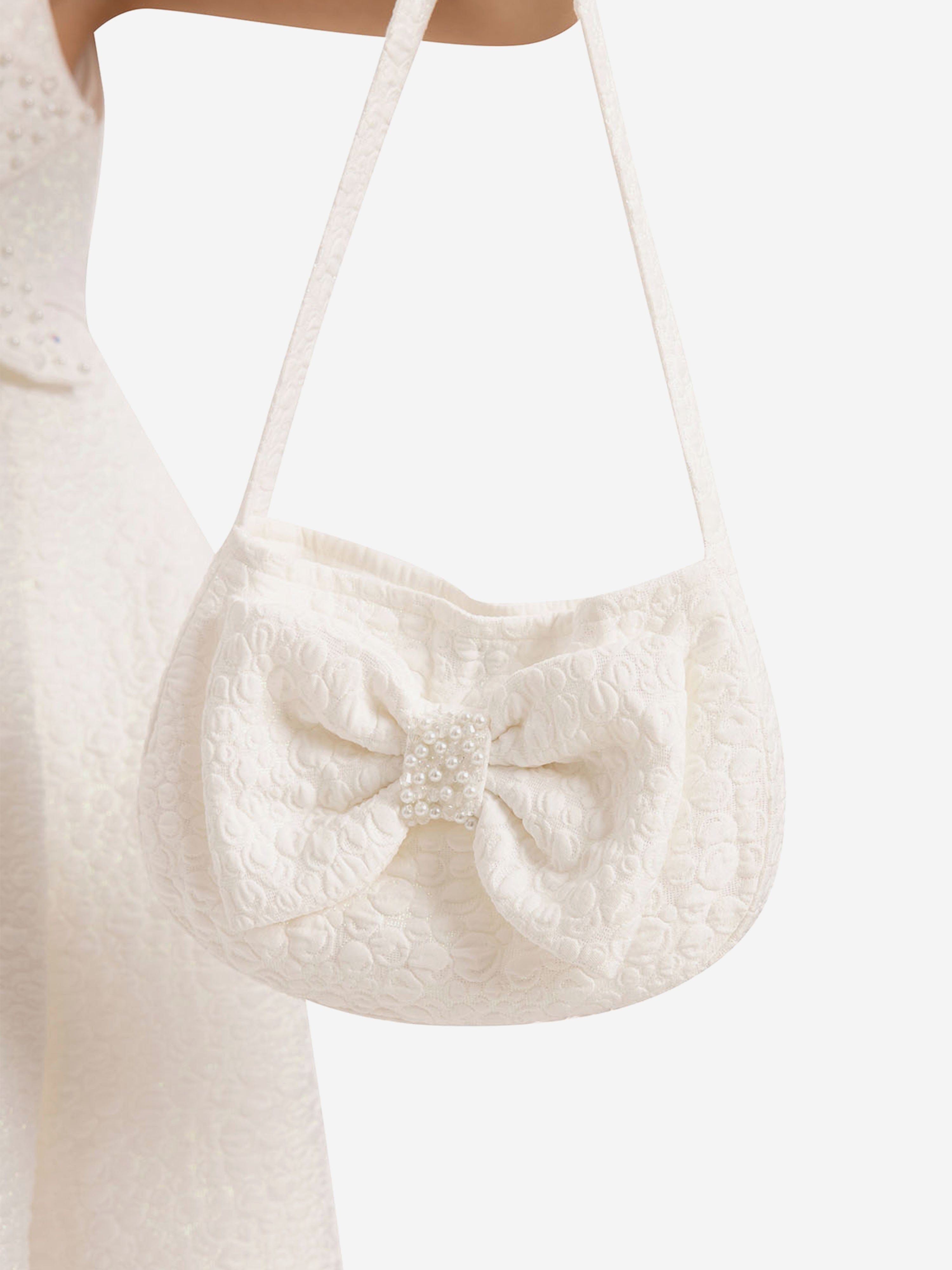 DRESS & Fleur Girls Dress with Matching Bag in White