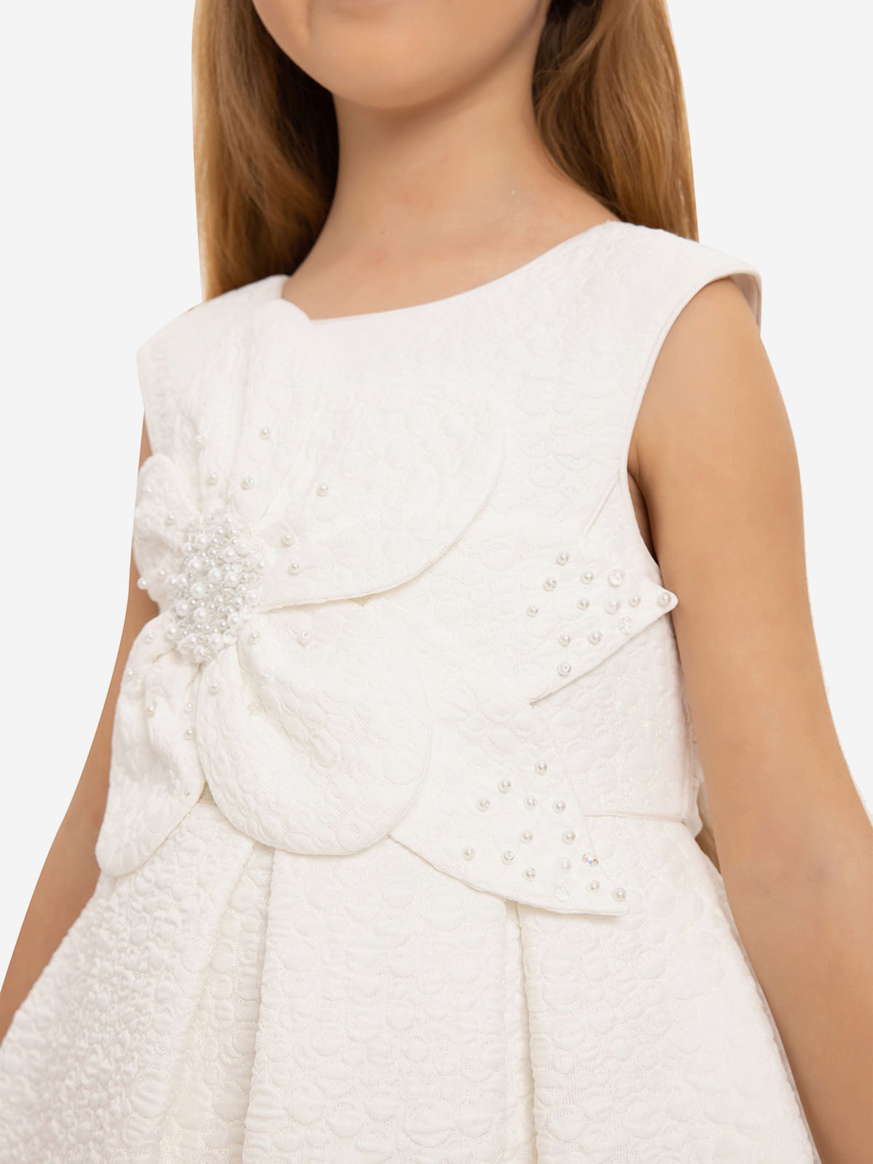 DRESS & Fleur Girls Dress with Matching Bag in White