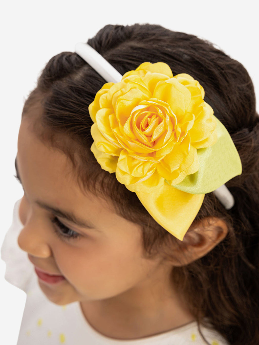 DRESS & Fleur Girls Dress with Headband in Yellow