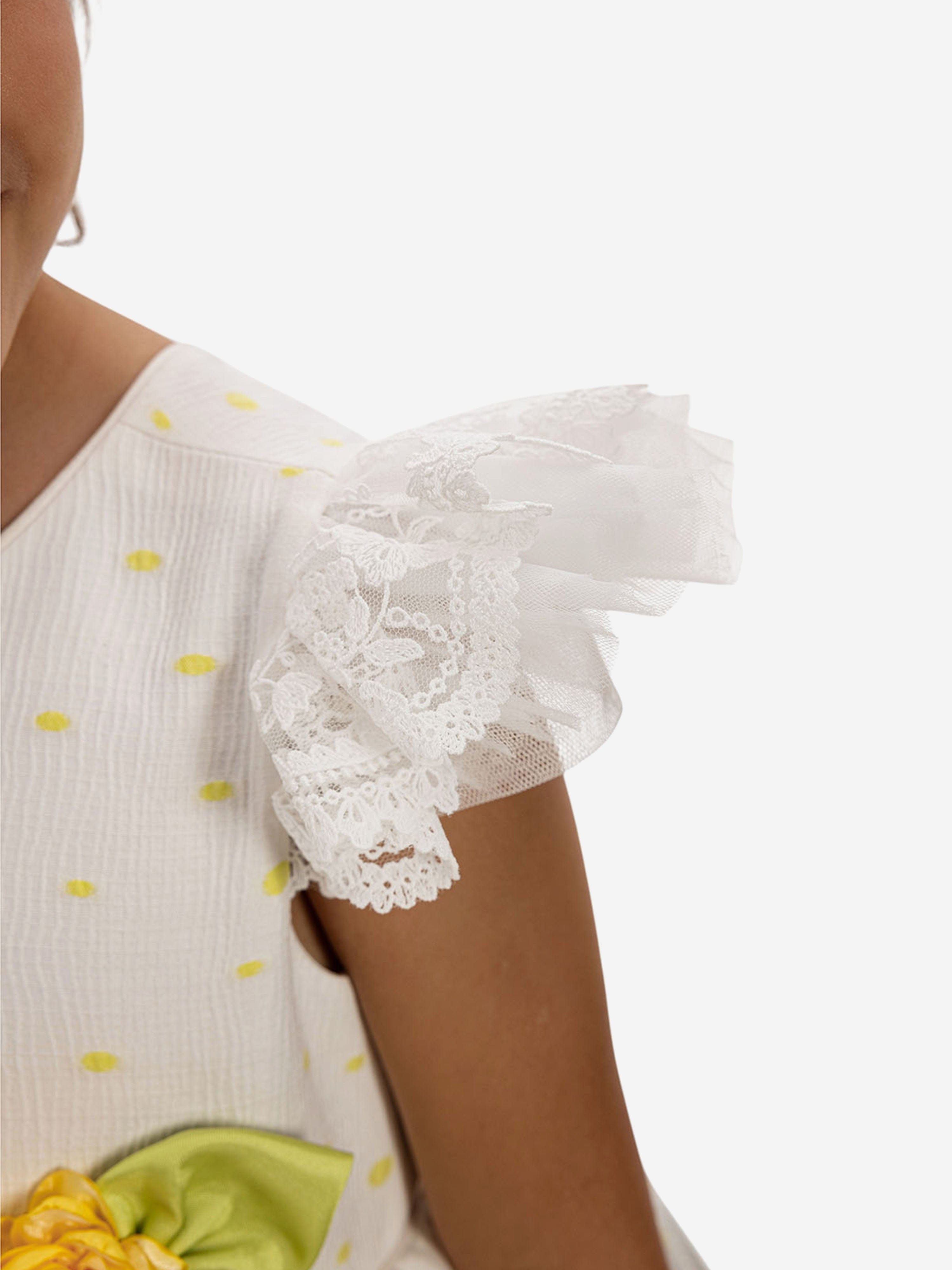 DRESS & Fleur Girls Dress with Headband in Yellow