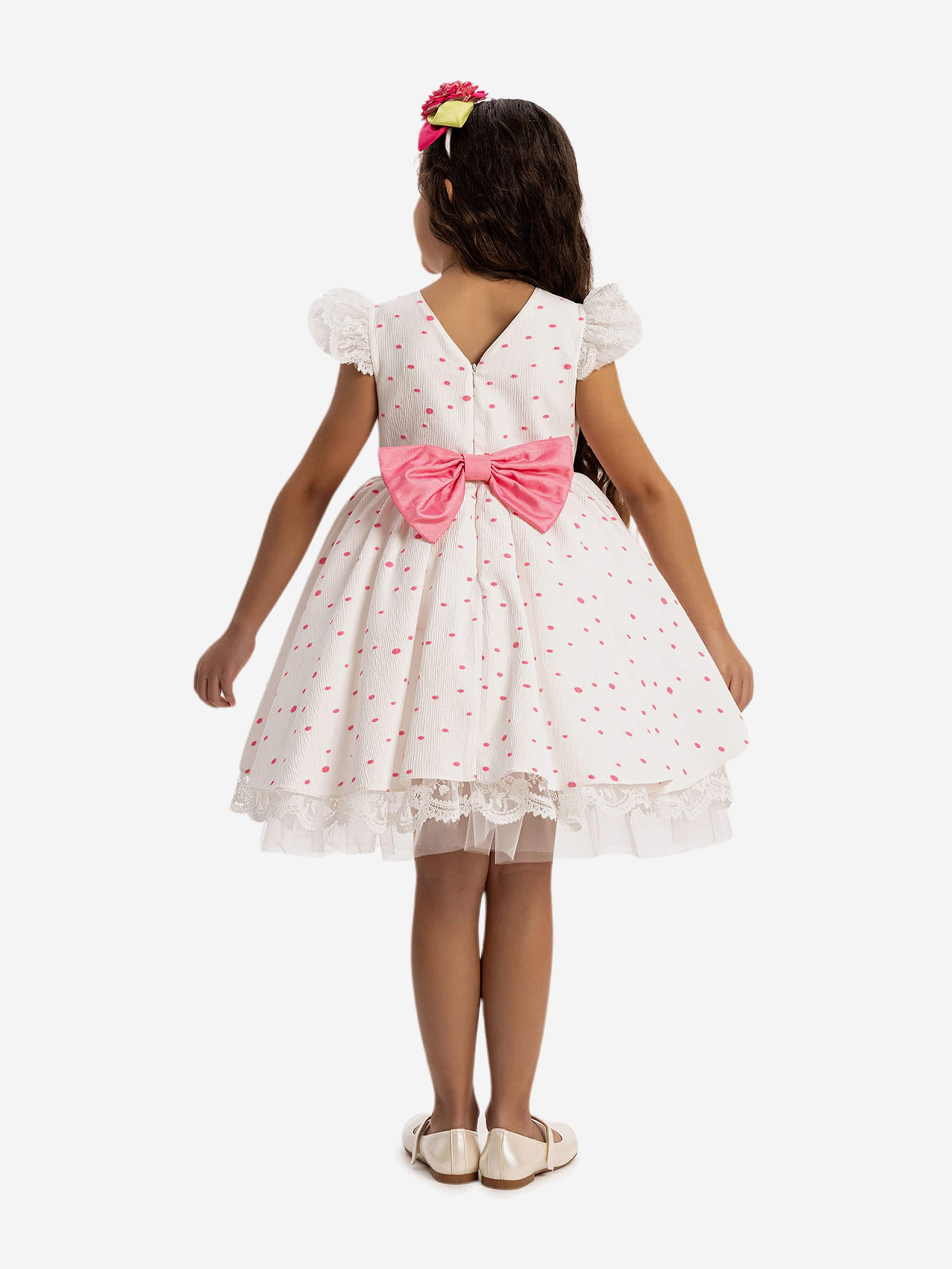 DRESS & Fleur Girls Dress with Headband in Pink