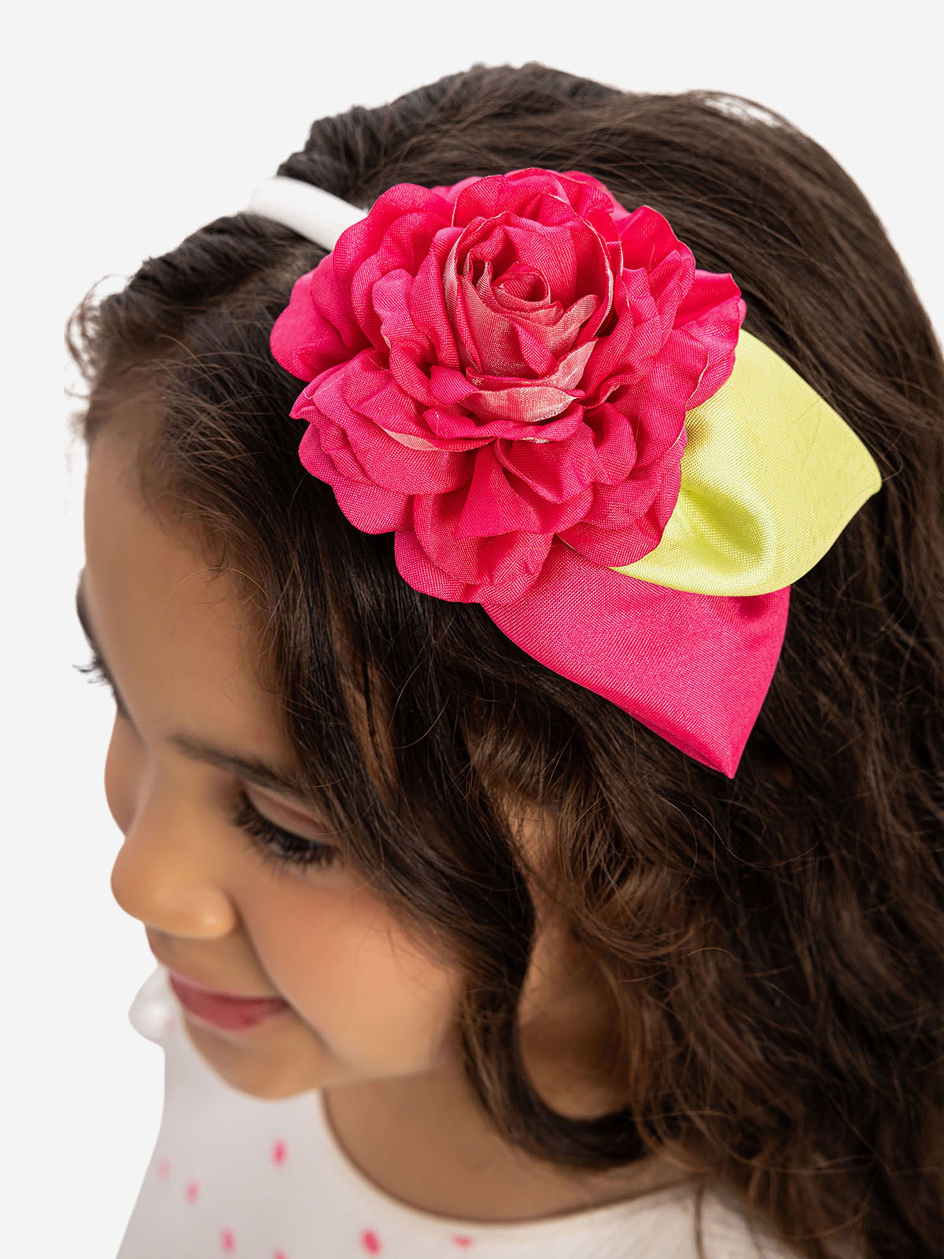 DRESS & Fleur Girls Dress with Headband in Pink