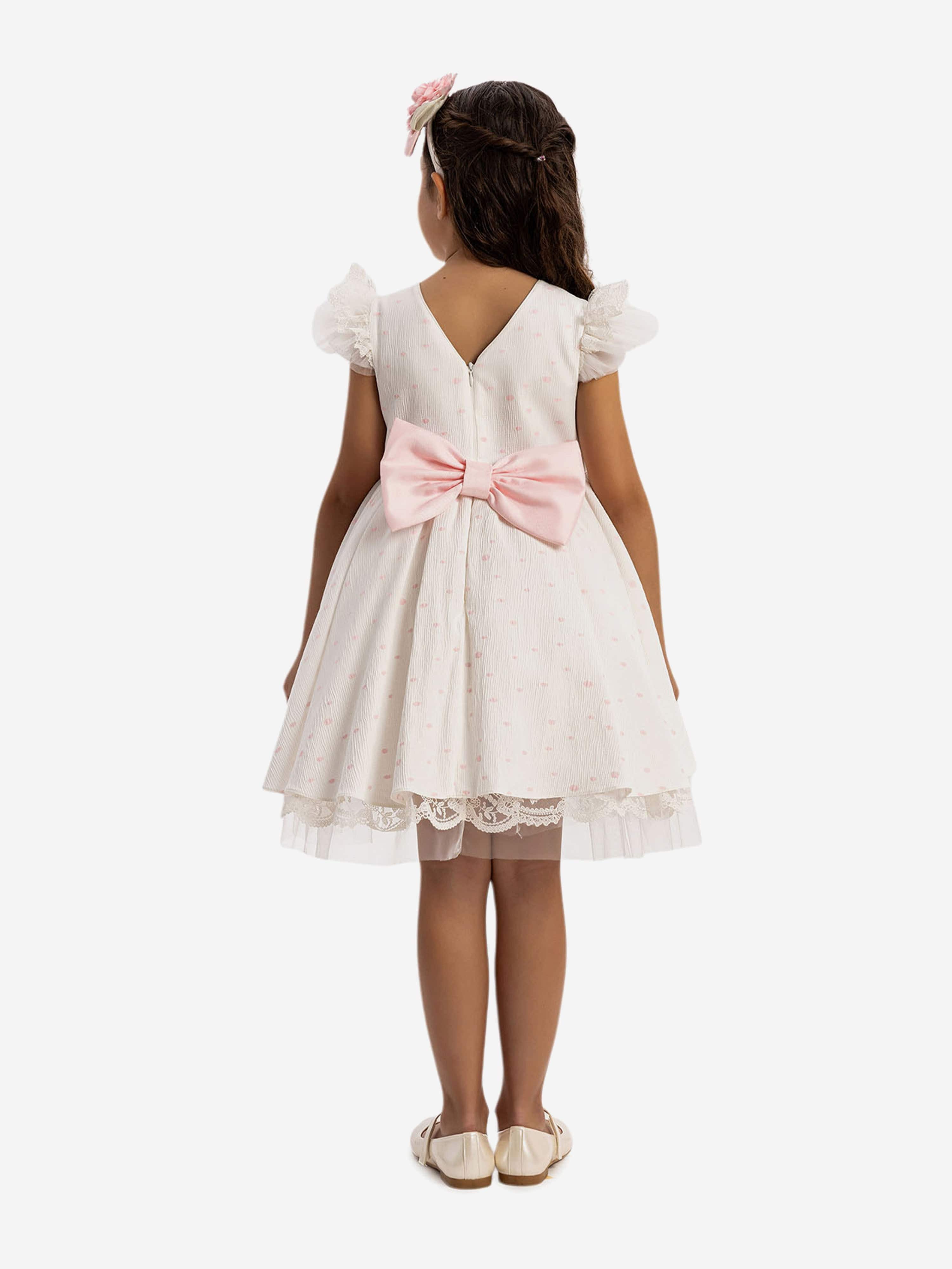 DRESS & Fleur Girls Dress with Headband in Pink