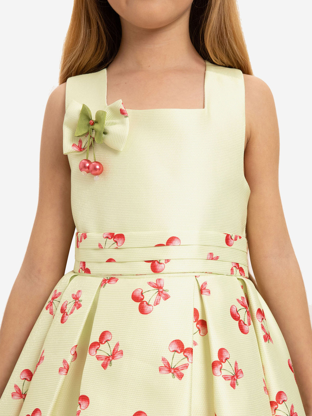 DRESS & Fleur Girls Cherry Dress with Matching Bag in Yellow