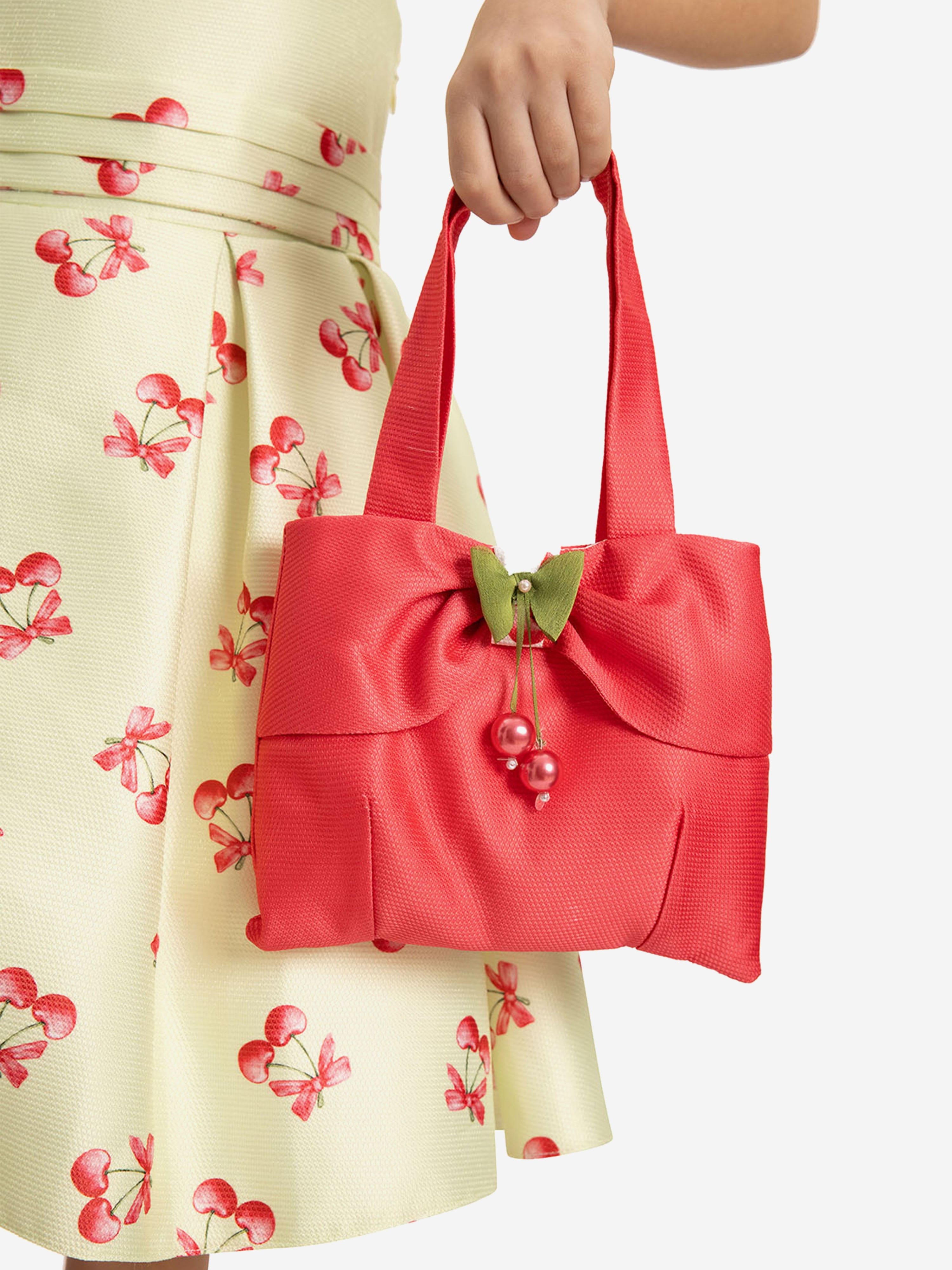 DRESS & Fleur Girls Cherry Dress with Matching Bag in Yellow