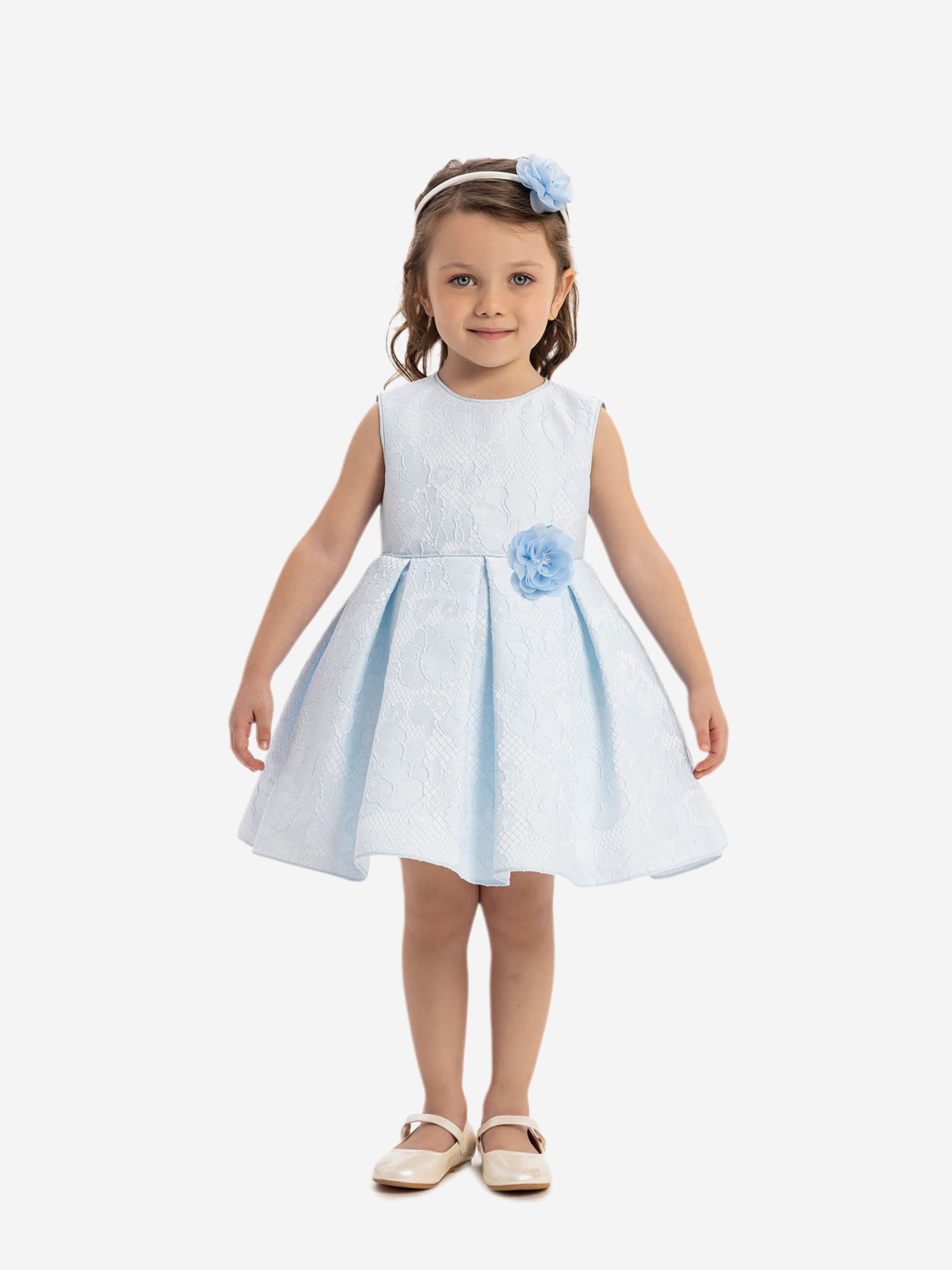 DRESS & Fleur Baby Girls Flower Dress in Blue
