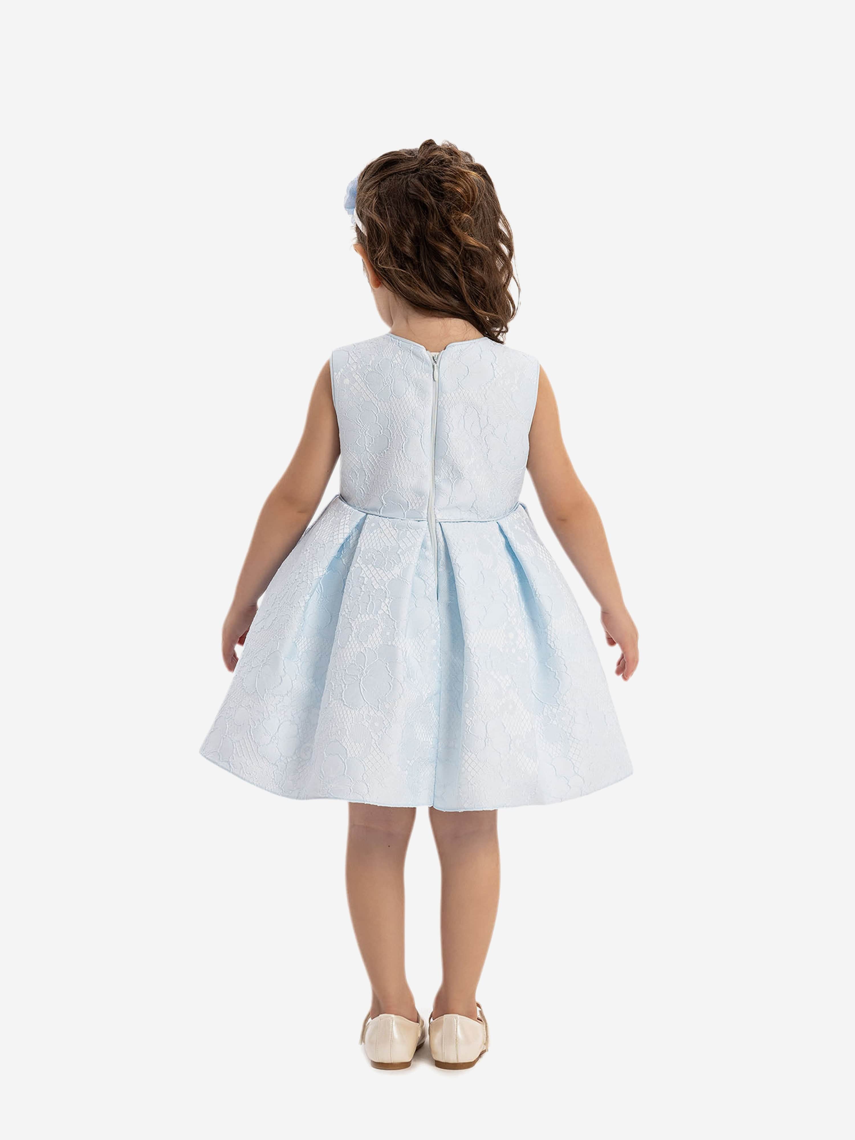 DRESS & Fleur Baby Girls Flower Dress in Blue