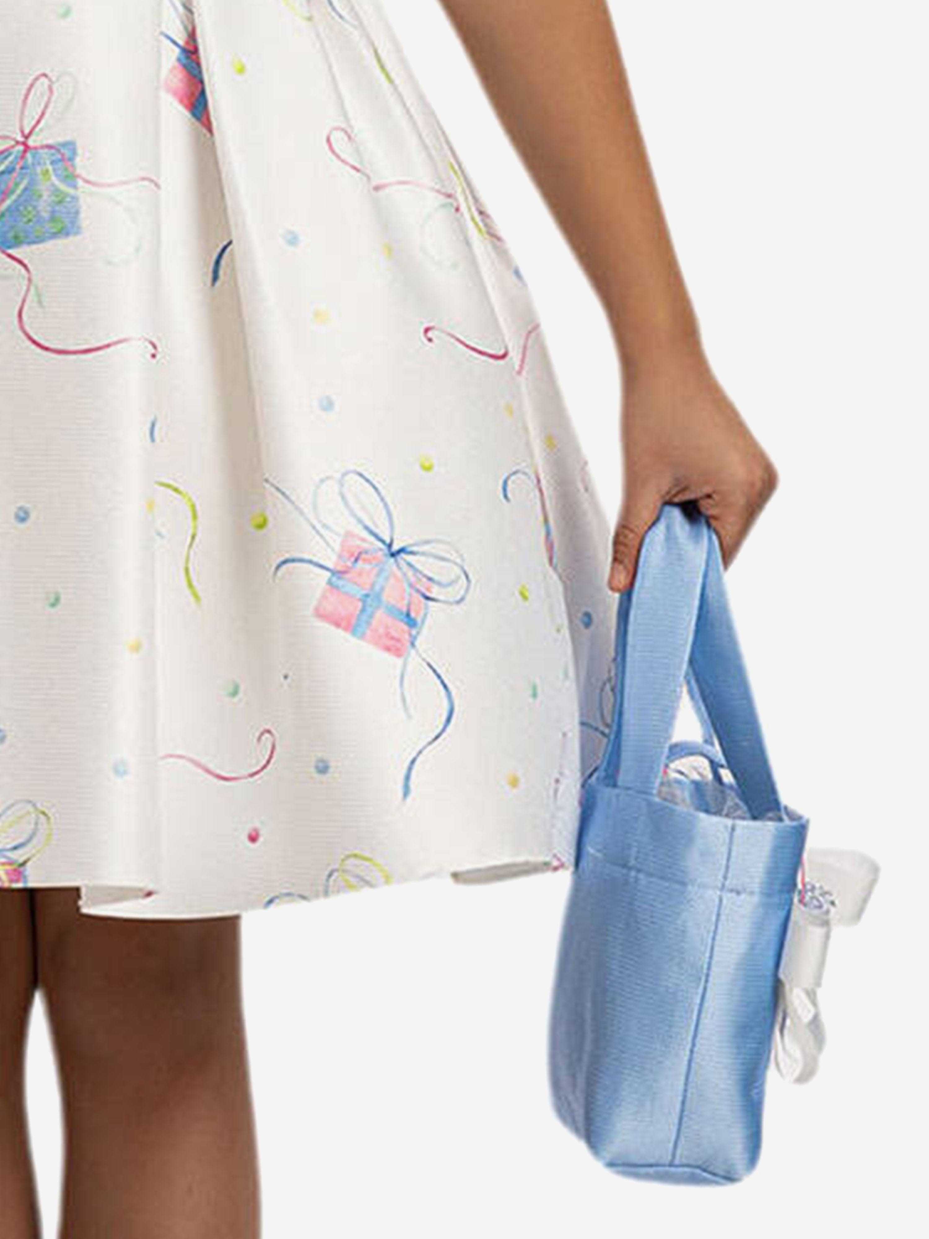 DRESS & Fleur Girls Party Dress with Bag in Blue