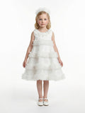 DRESS & Fleur Girls Occasion Dress with Headband in Ivory