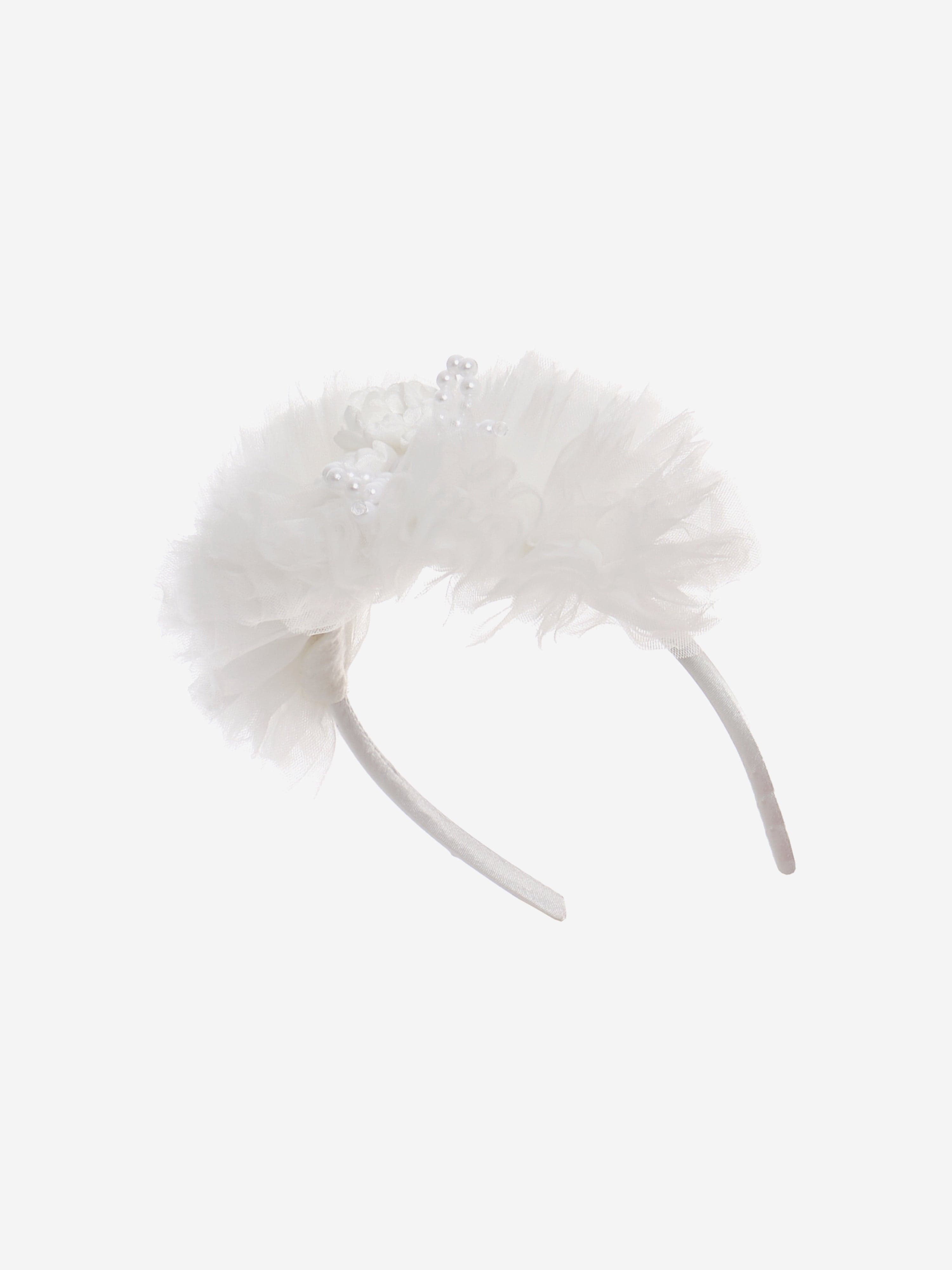 DRESS & Fleur Girls Occasion Dress with Headband in Ivory