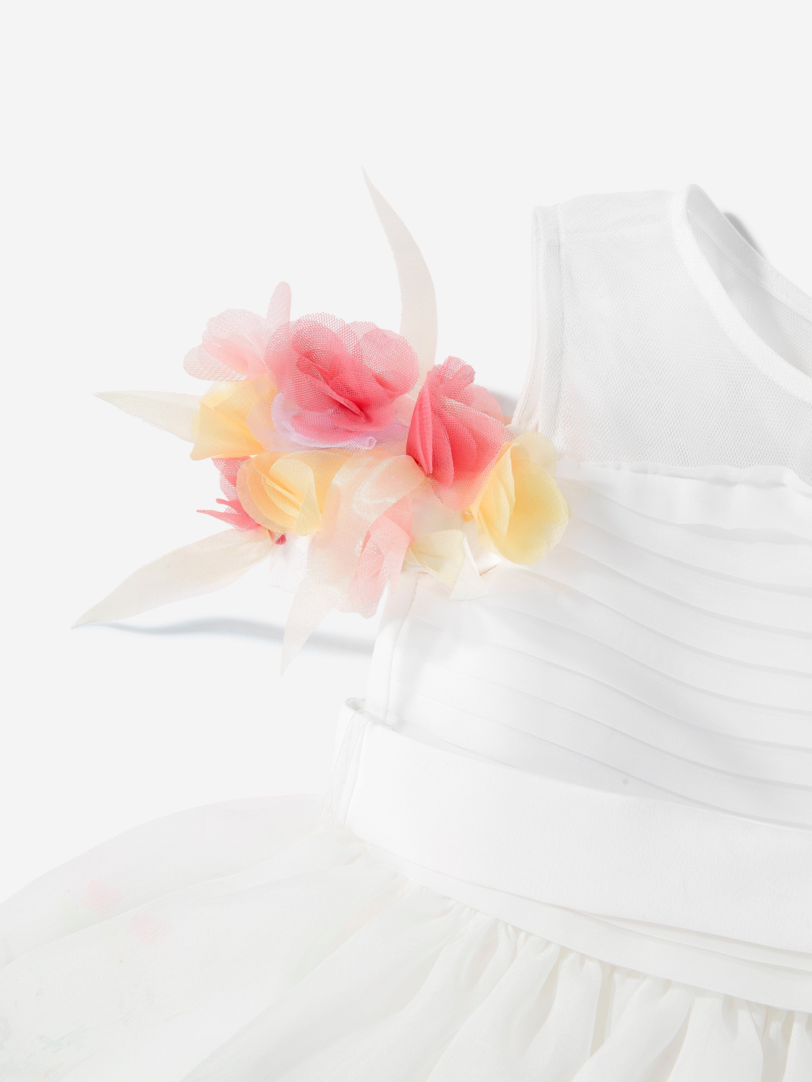 DRESS & Fleur Girls Floral Occasion Dress in Ivory