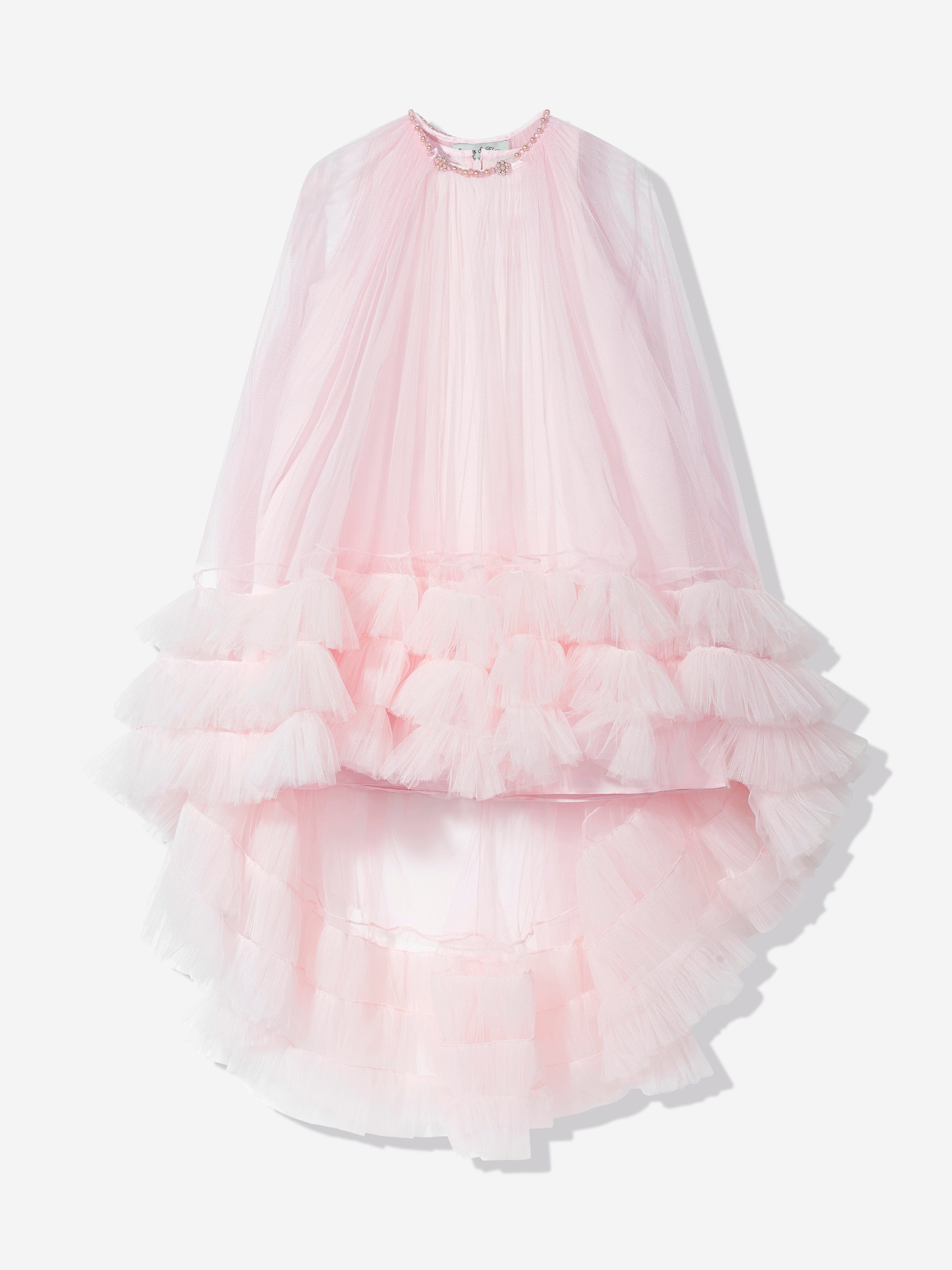 DRESS & Fleur Girls Occasion Dress and Cape Set in Pink