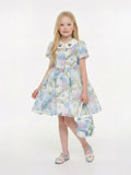 DRESS & Fleur Girls Floral Occasion Dress with Bag in Blue