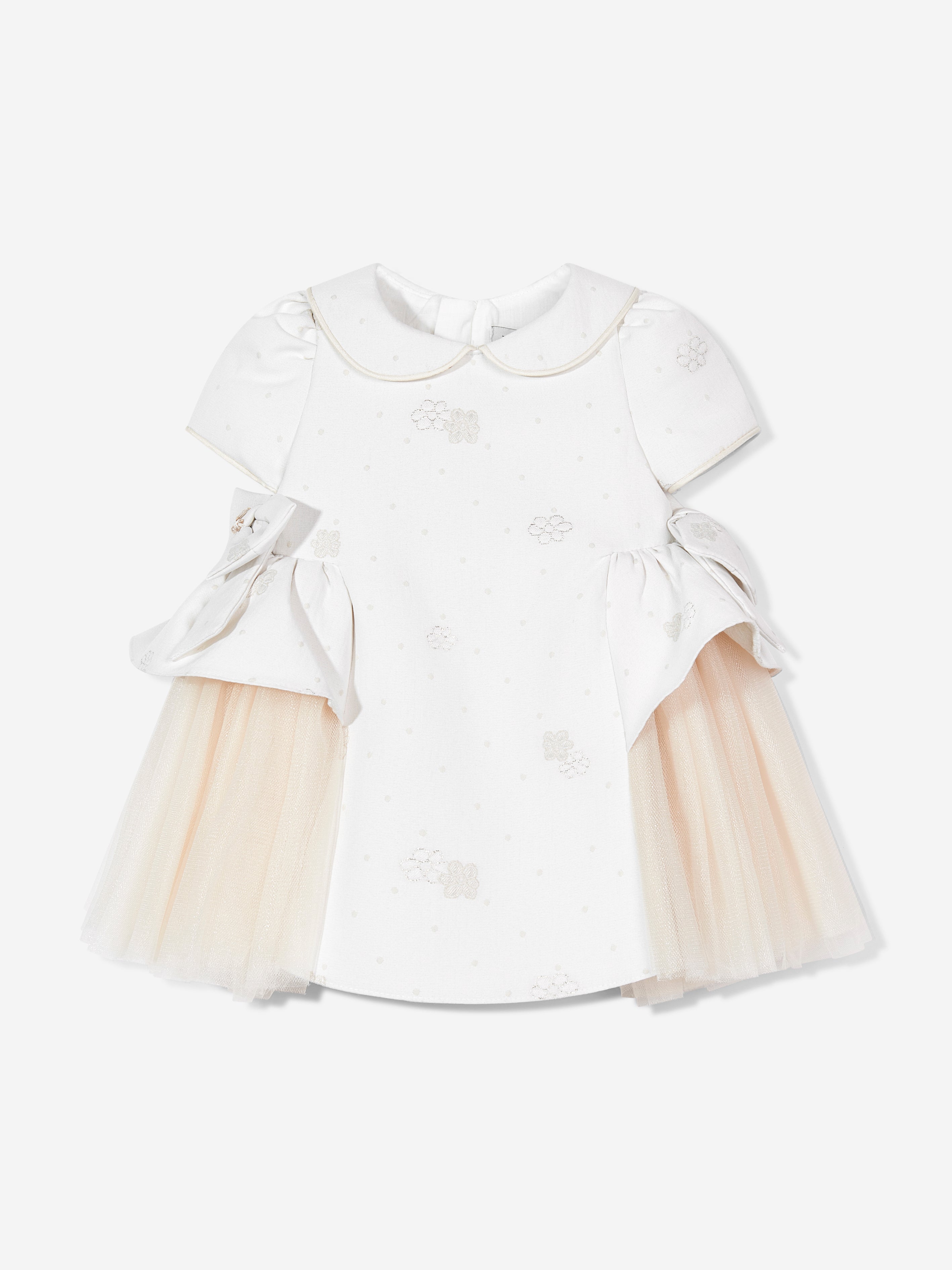 DRESS & Fleur Baby Girls Occasion Dress with Headband in Ivory