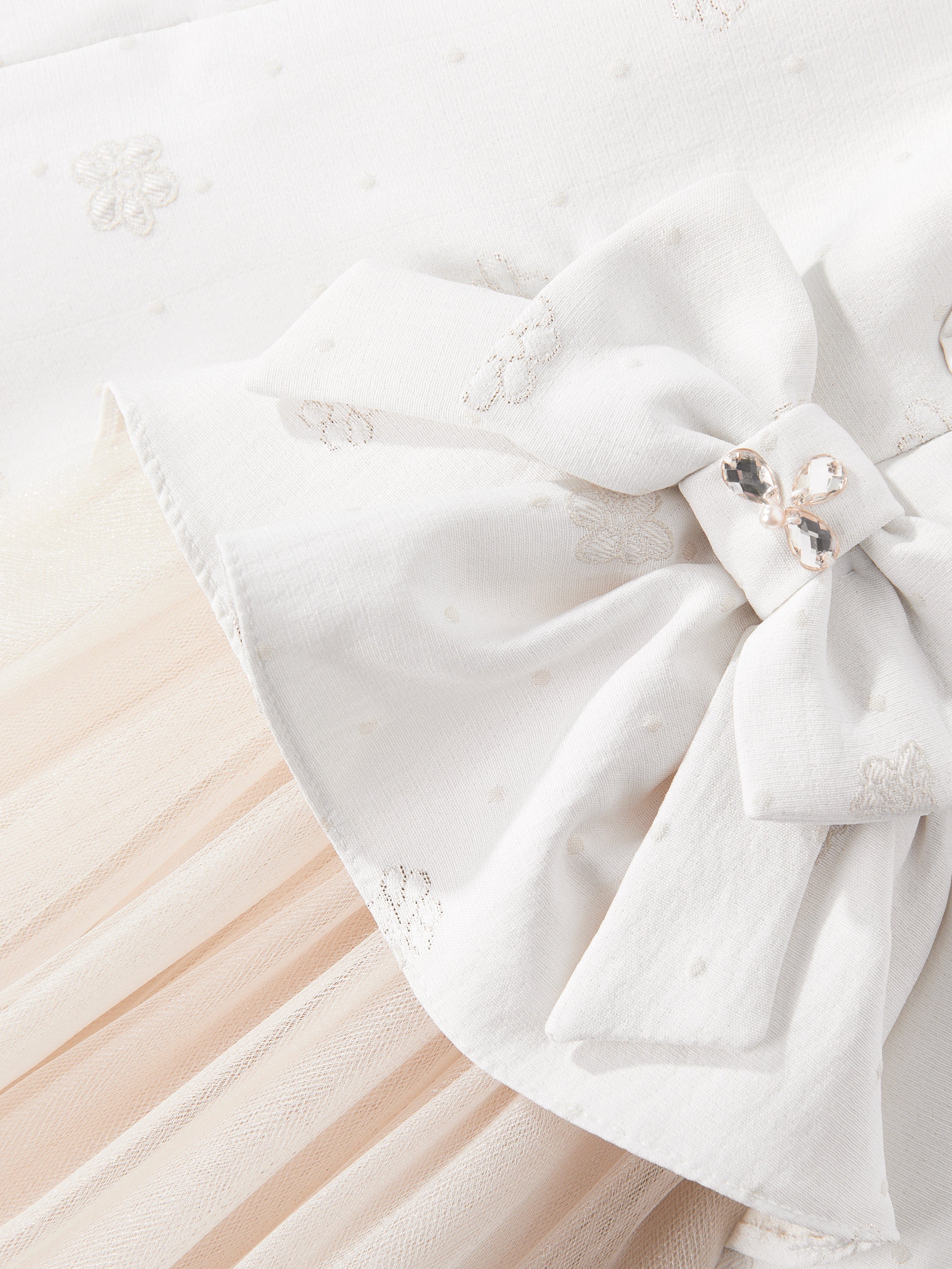 DRESS & Fleur Baby Girls Occasion Dress with Headband in Ivory