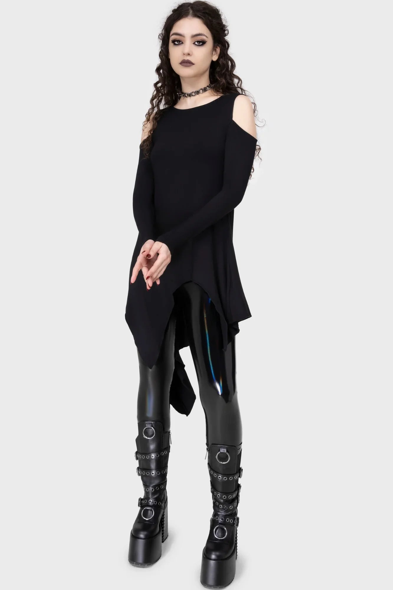 Killstar Darkwaves & Raves Hi-Shine PU Leggings - Size 16 & 22 Left Only!