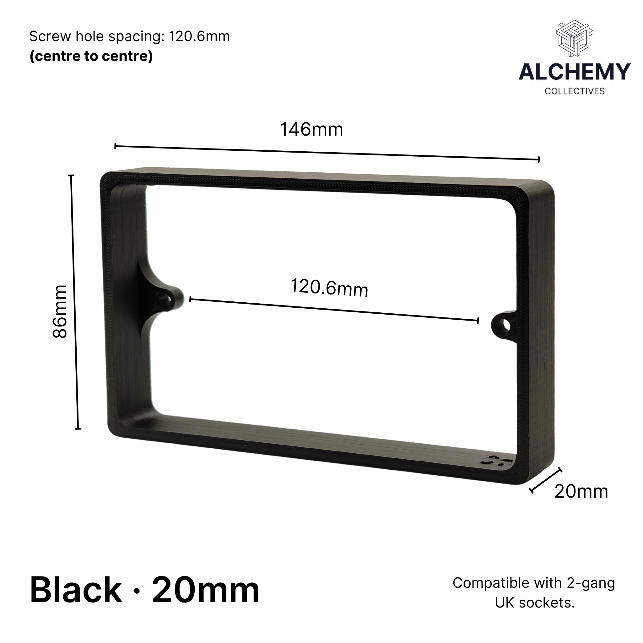 2-Gang Socket Spacer