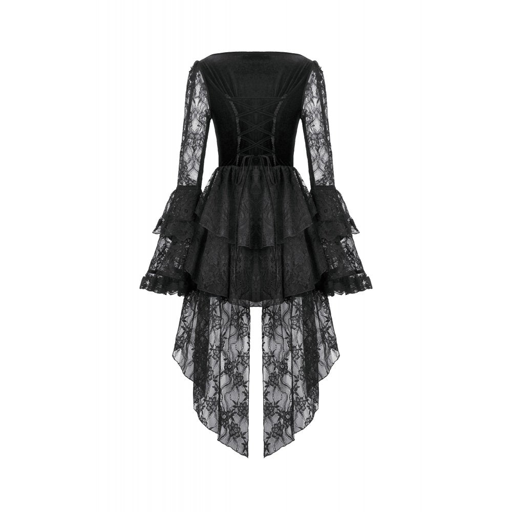 Dark in Love Anastasia Gothic Velvet & Lace Embroidered Dress