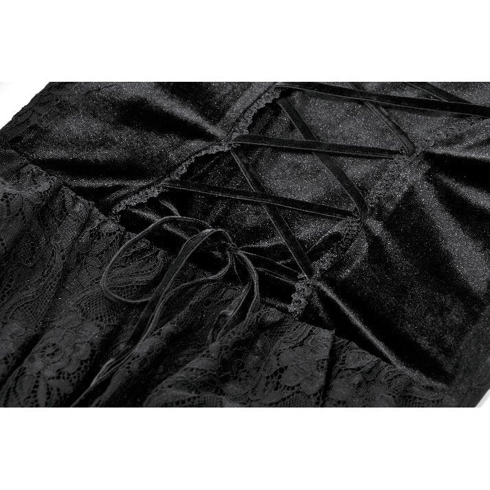 Dark in Love Anastasia Gothic Velvet & Lace Embroidered Dress