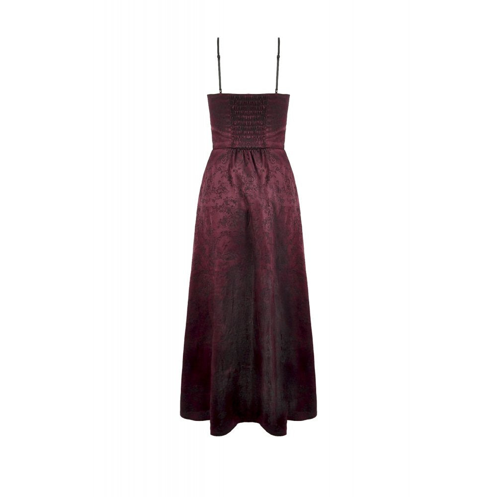 Dark in Love Belladonna Burgundy Brocade and Lace Dress