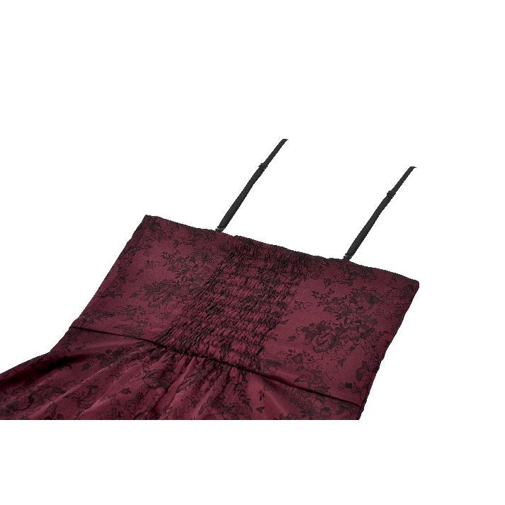 Dark in Love Belladonna Burgundy Brocade and Lace Dress