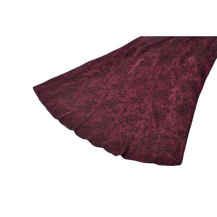 Dark in Love Belladonna Burgundy Brocade and Lace Dress