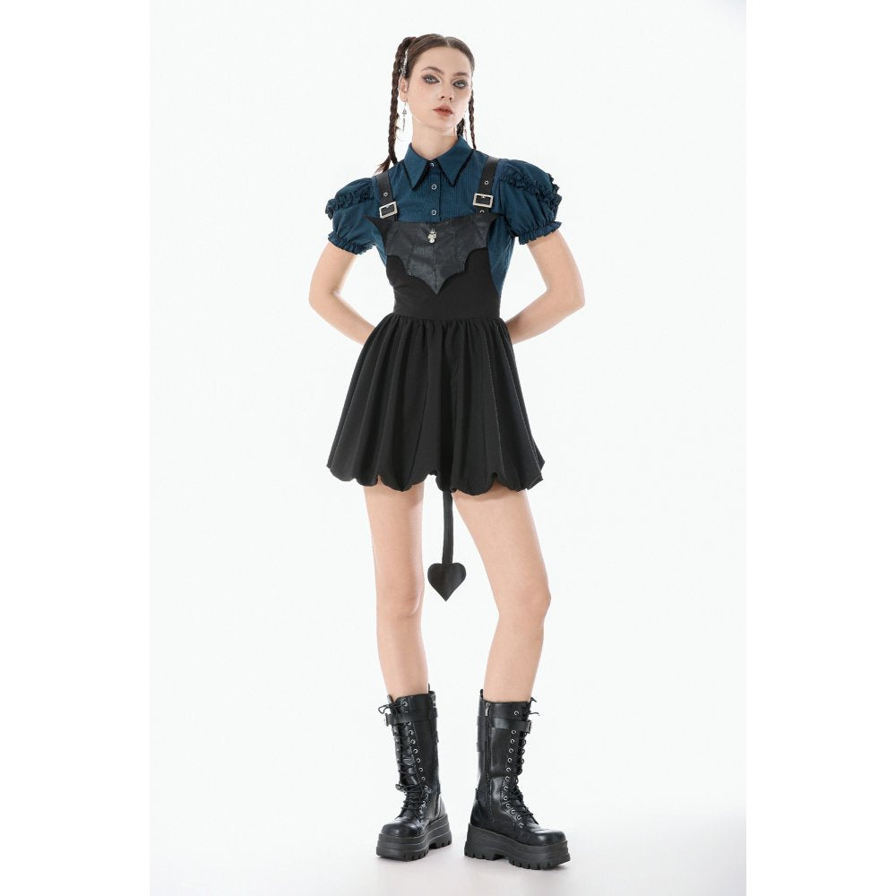 Dark in Love Dark Academia Striped Puff-Sleeve Blouse